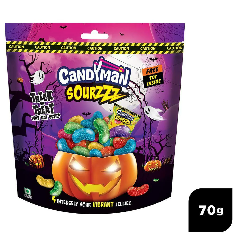 Buy Candyman Sourzzz Sour Jellies Sour Candies, 70g Online at Best