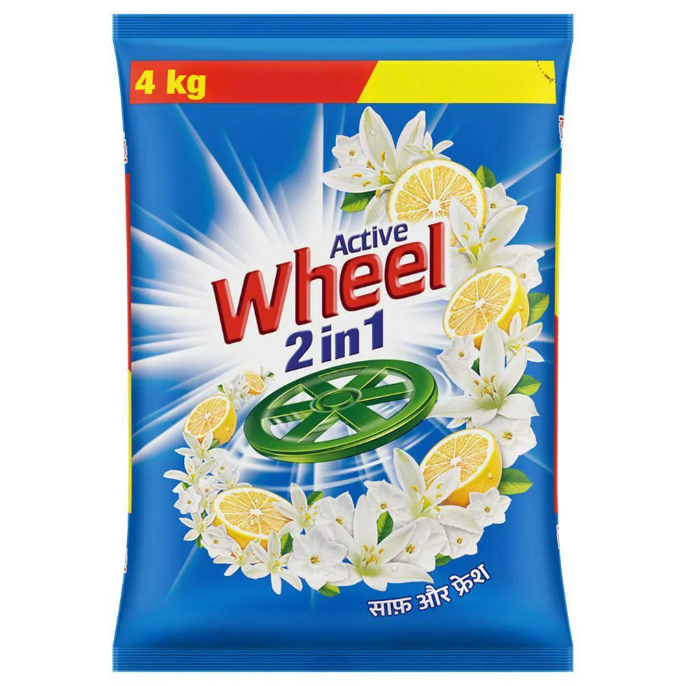 Wheel Active 2-in-1 Blue Detergent Powder 4 kg