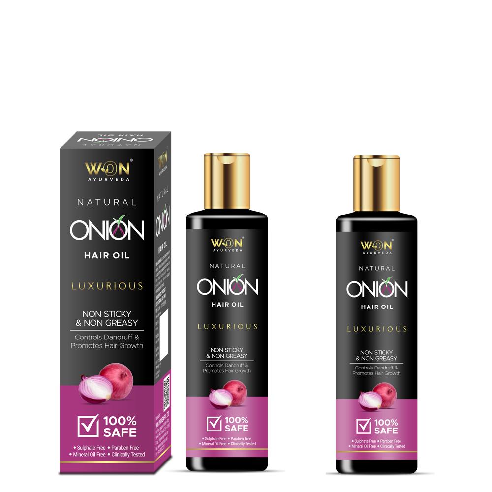 WON AYURVEDA Onion Hair Oil For Hair Growth & Hair Fall Control | Best Hair  Oil- Pack of 2 - JioMart