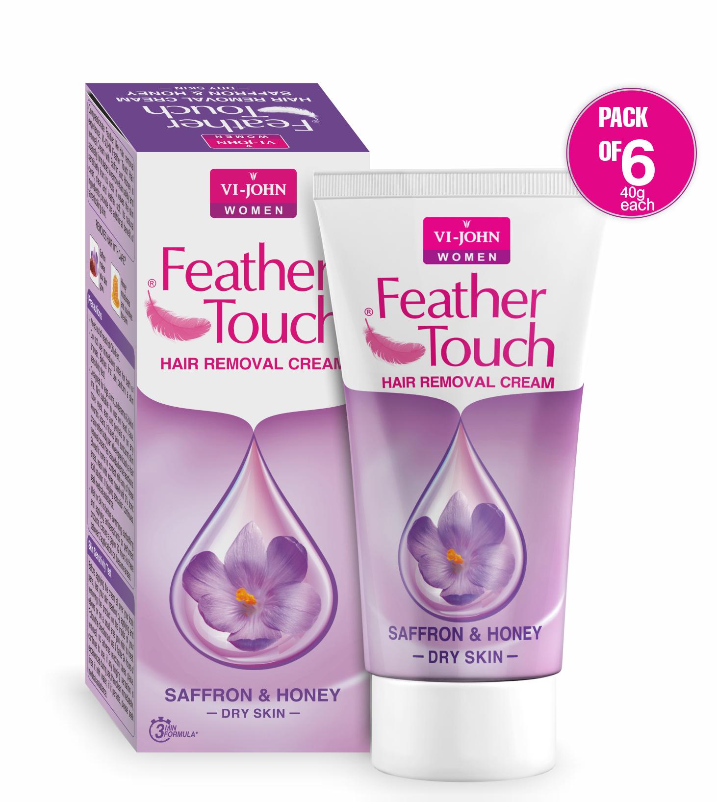 VI-JOHN Women Feather Touch Honey & Saffron Hair Removal Cream 40g Each  -(Pack of 6) - JioMart