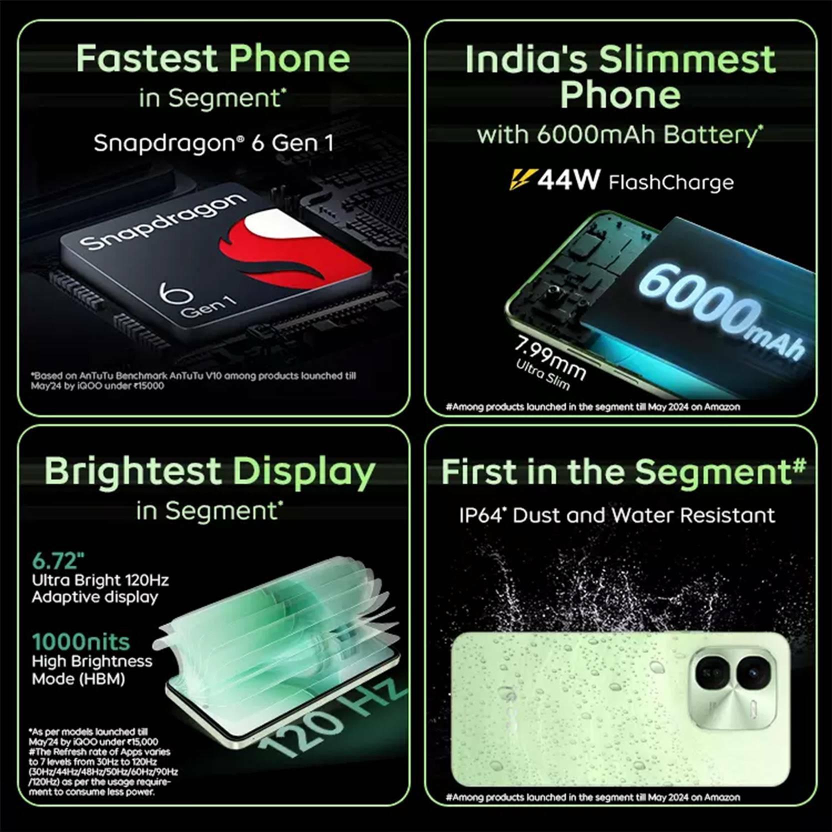 うさこページ Buy iQOO Z9x 5G, 6GB Ram, 128GB Storage, Tornado Green, Smartphone