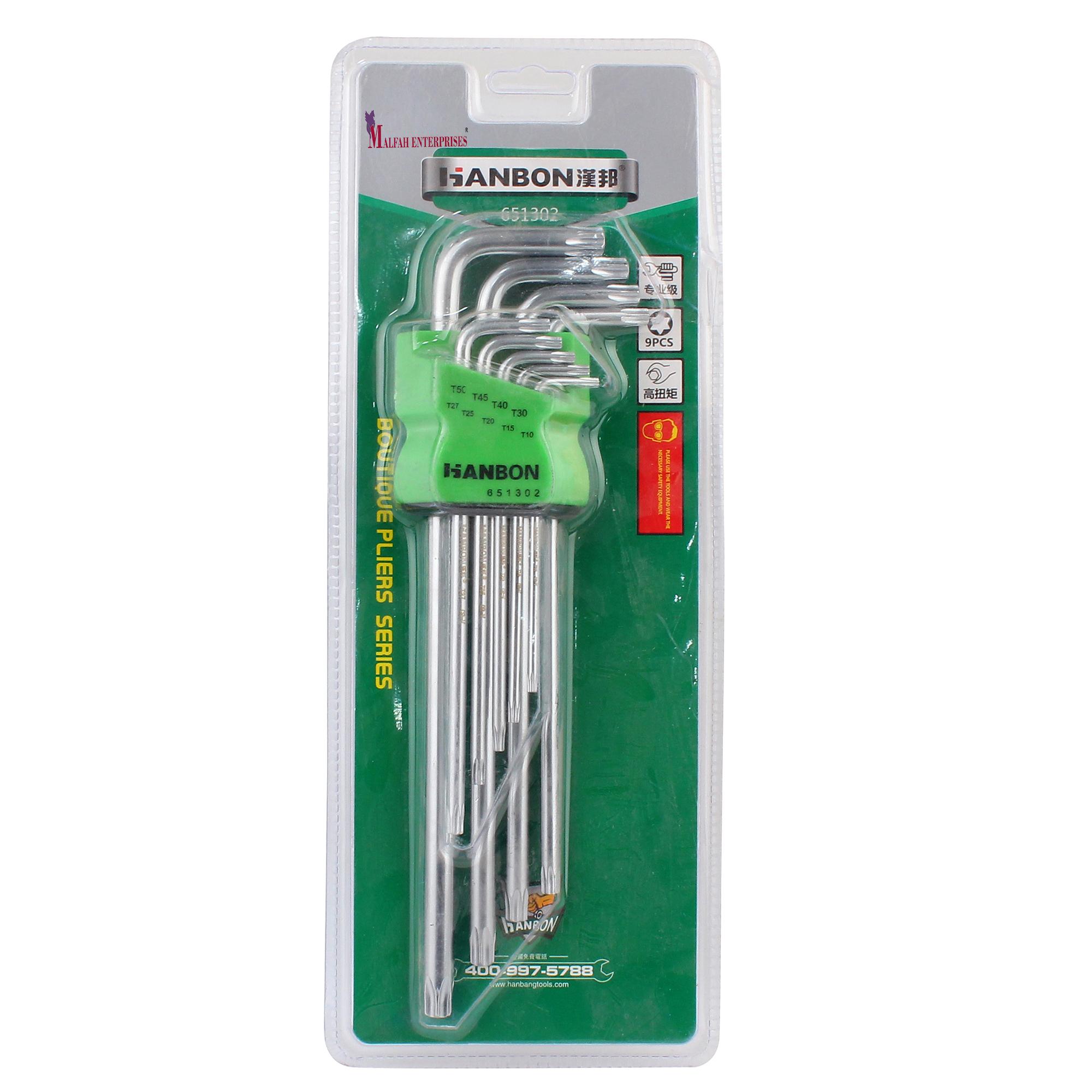 Buy HANBON 651302 TORX HEX KEY 9PCS EXTRA LONG Allen Key Set