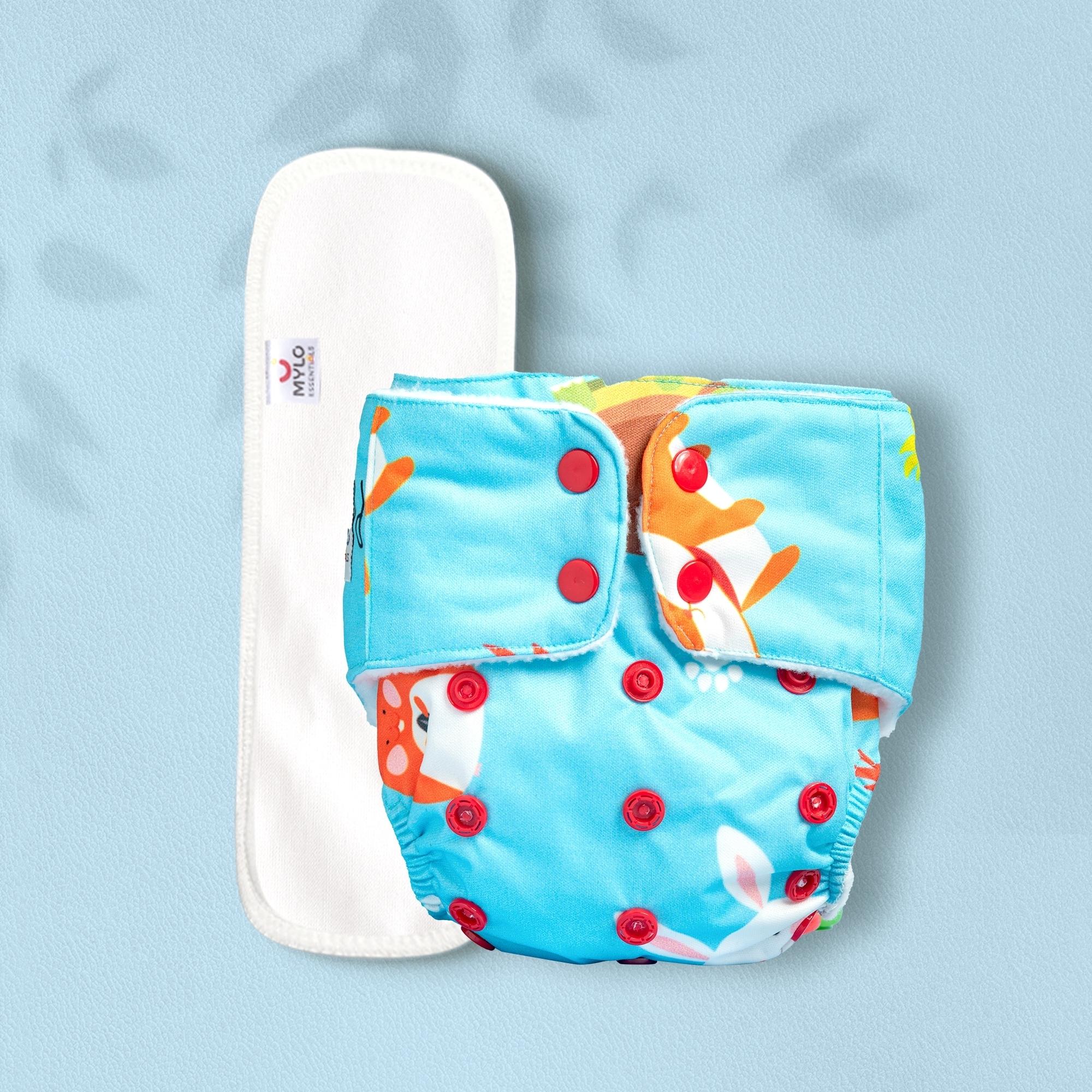 Animal Friends Baby Pocket Cloth Diaper Nappy Hook and Loop 