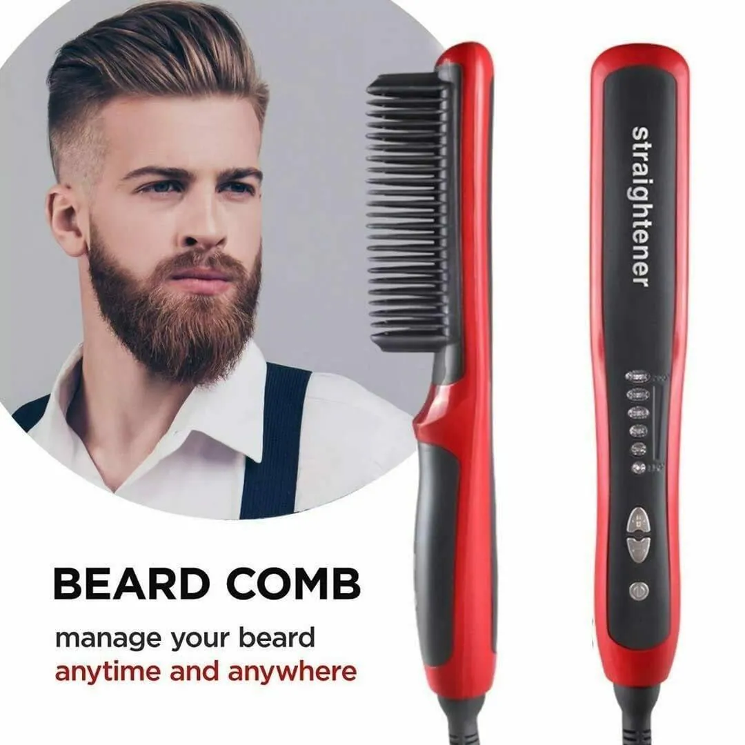 Figment Quick Hair Styler for Men Electric Beard Straightener Massage Hair  Comb Beard Comb Multifunctional Curly Hair Straightening Comb Curler, Beard  Straightener(red) - JioMart