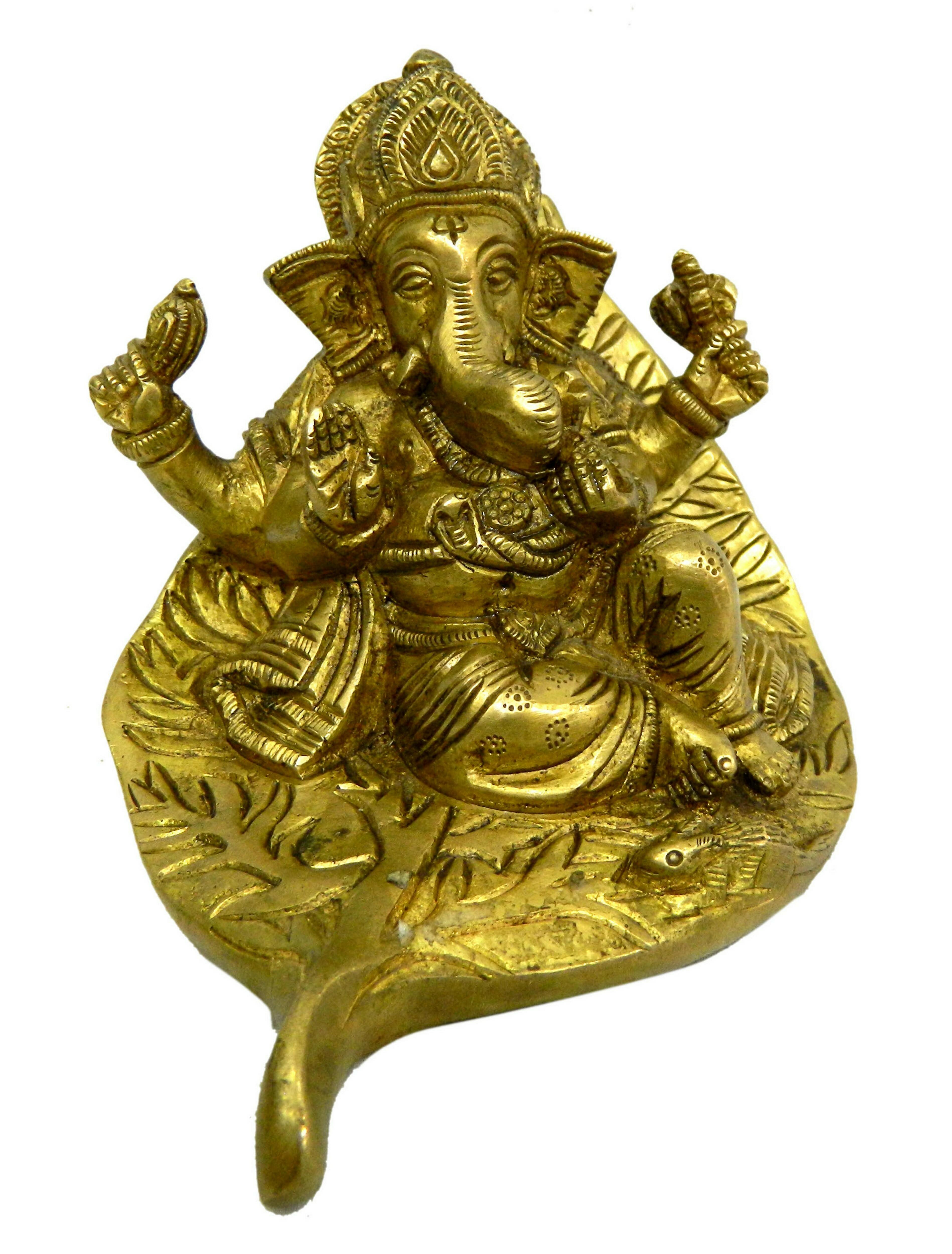 BHARAT HAAT Brass Metal Sitting Ganesh BH02638 