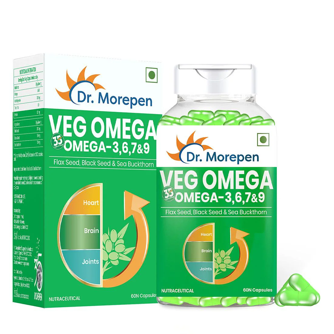 Buy DR. MOREPEN Omega 3 6 7 9 Vegetarian Capsules 500mg 60 Veg