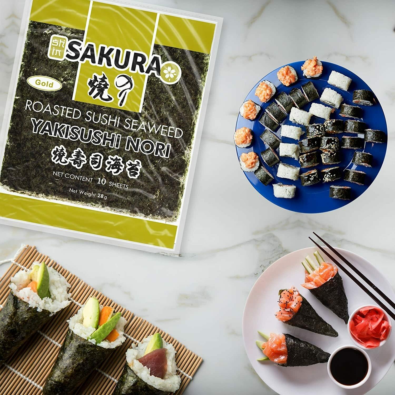 Buy SHINSAKURA Sushi Nori Sheet Roasted Sushi Seaweed 28Gms