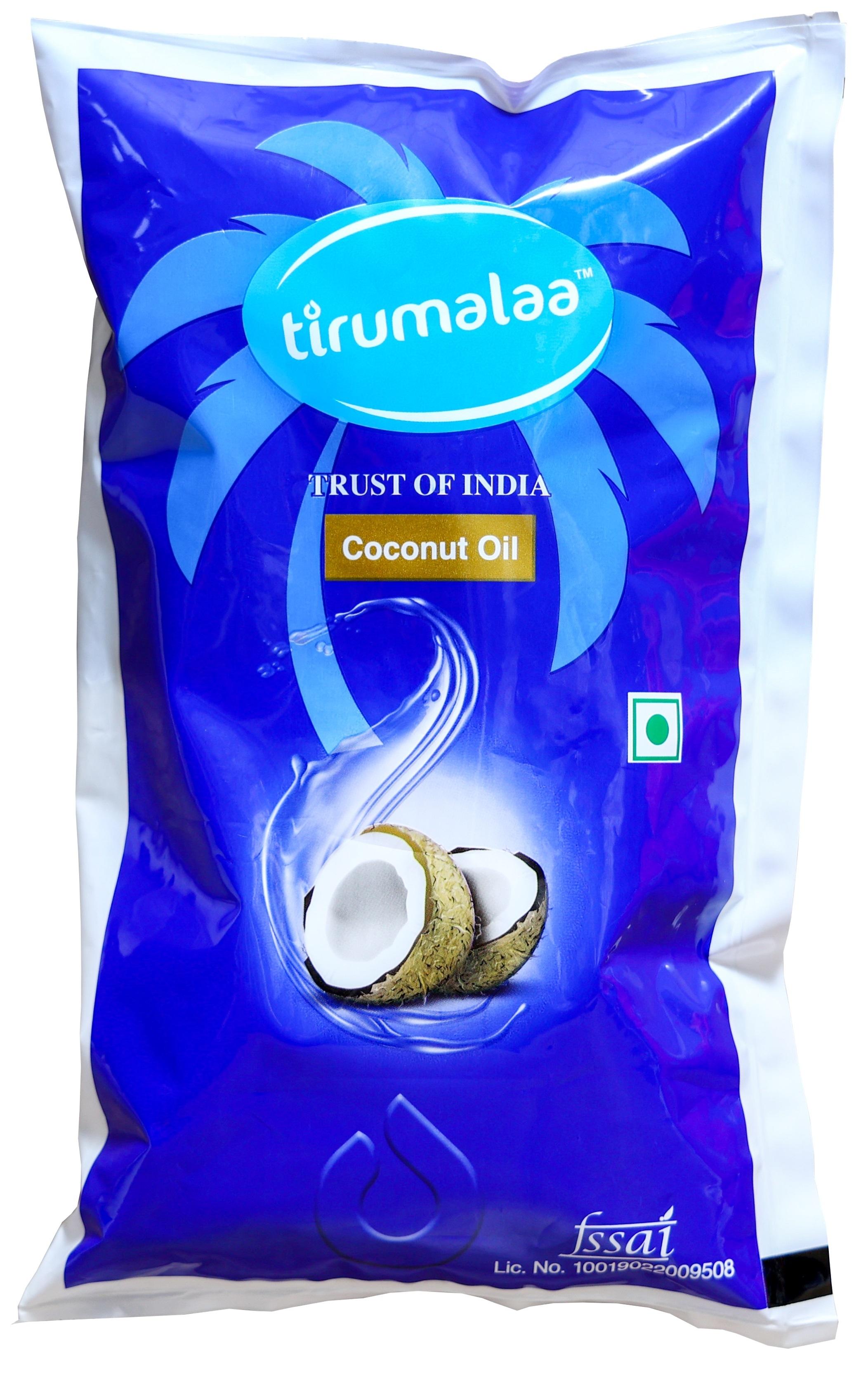 Tirumalaa Trust of India Coconut Oil 1 Liter Pouch - JioMart
