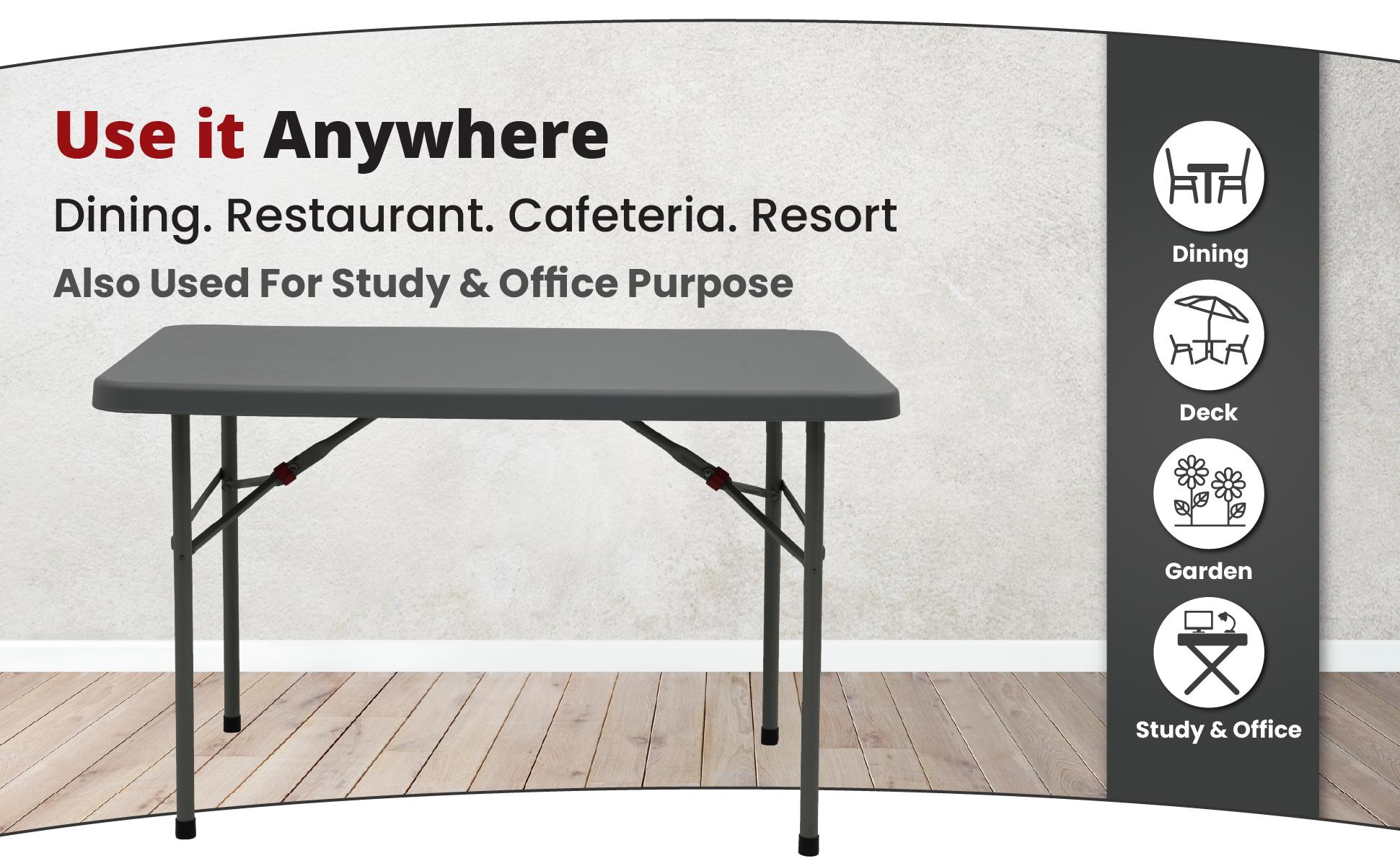 Buy Supreme Furniture Swiss Foldable, Rectangle Plastic Table