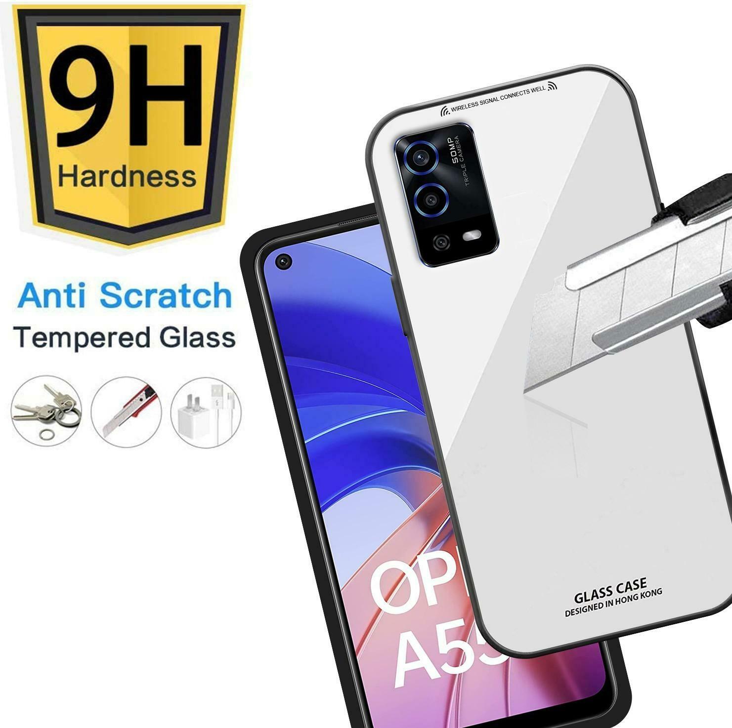 Buy Zybux Oppo A55(4G) White Glass and Silicon Mobile Back