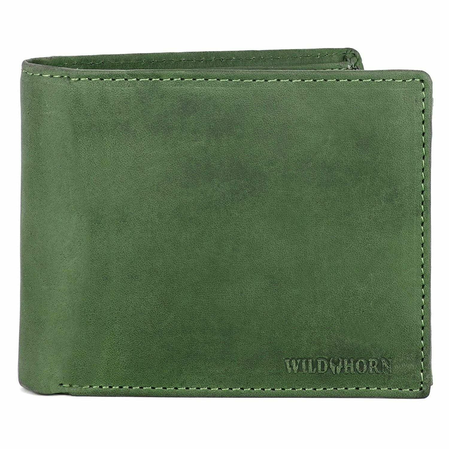 Buy WILDHORN Men's RFID Protected Leather Wallet (Green Hunter
