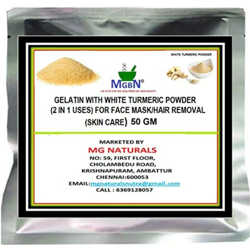 MGBN Gelatin With White Turmeric Powder 2 In 1 Uses For Face Mask, Hair  Removal Skin Care 50 gm - JioMart