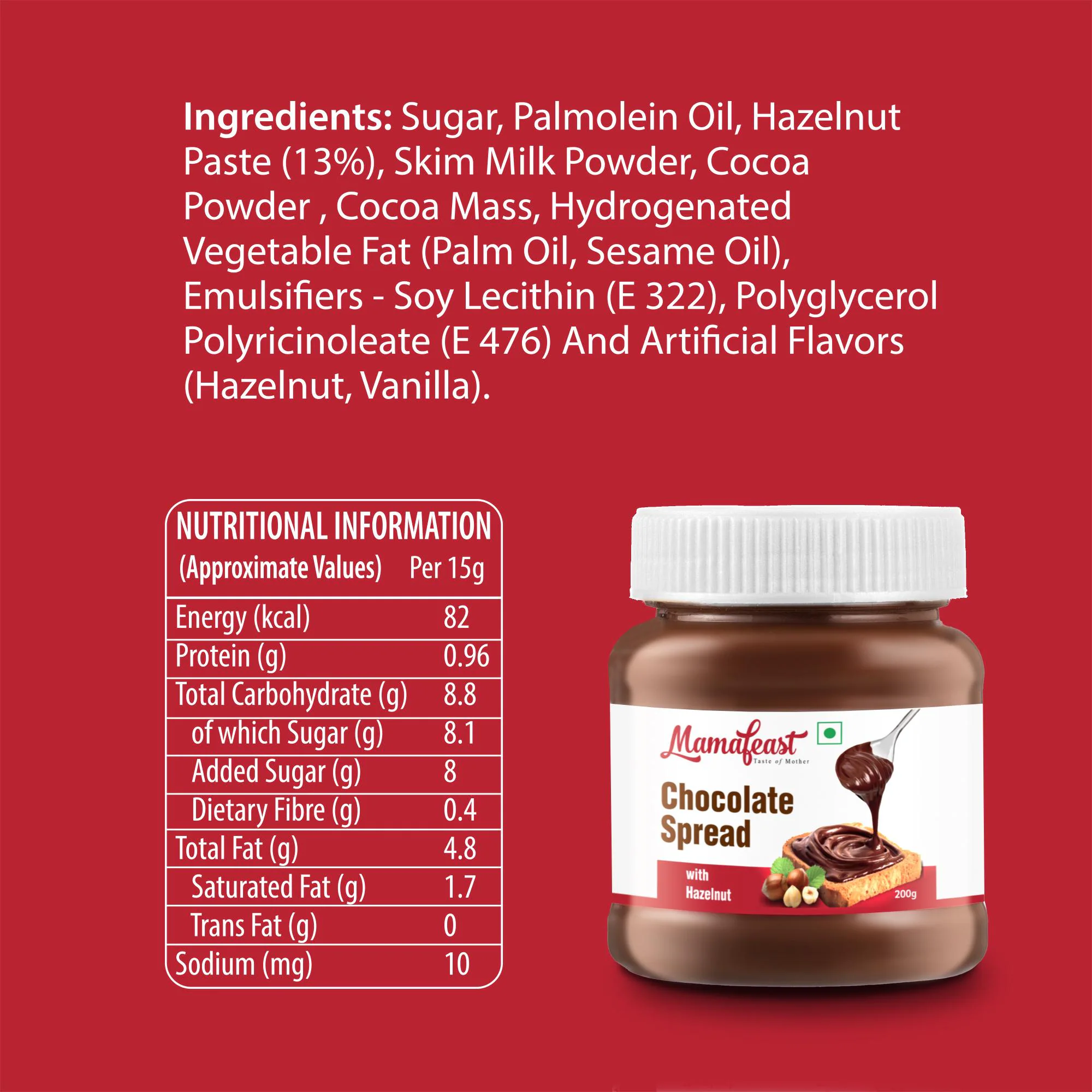 Buy Mamafeast Chocolate Spread Hazelnut 200g Online at Best Prices