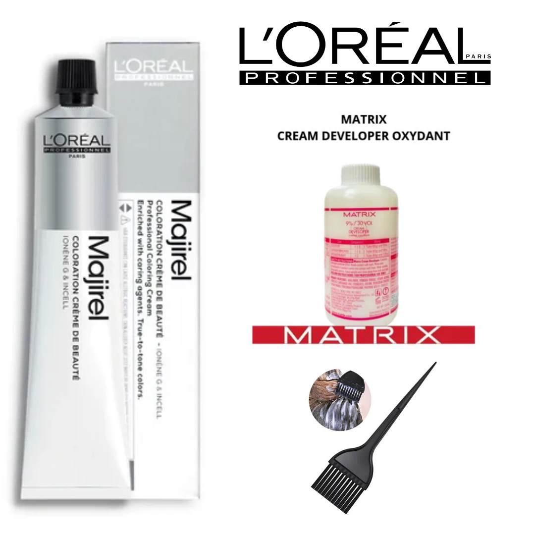 Loreal Professional Majirel Hair Color Tube No 6 Dark Blonde with 135 ML  Developer and Brush - JioMart
