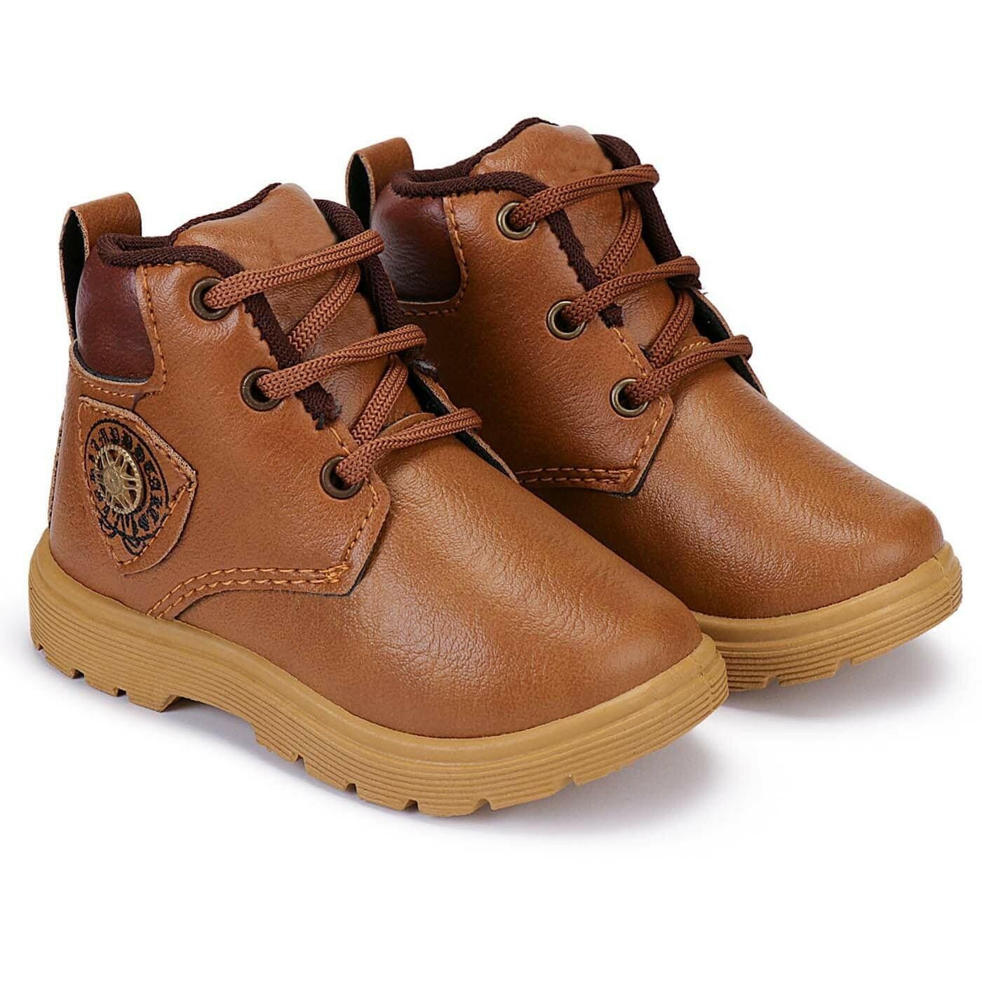 Bersache Lightweight Sports Running, Gym, Training, Trekking and Hiking Shoes With High Quality Sole For Kids (Brown)