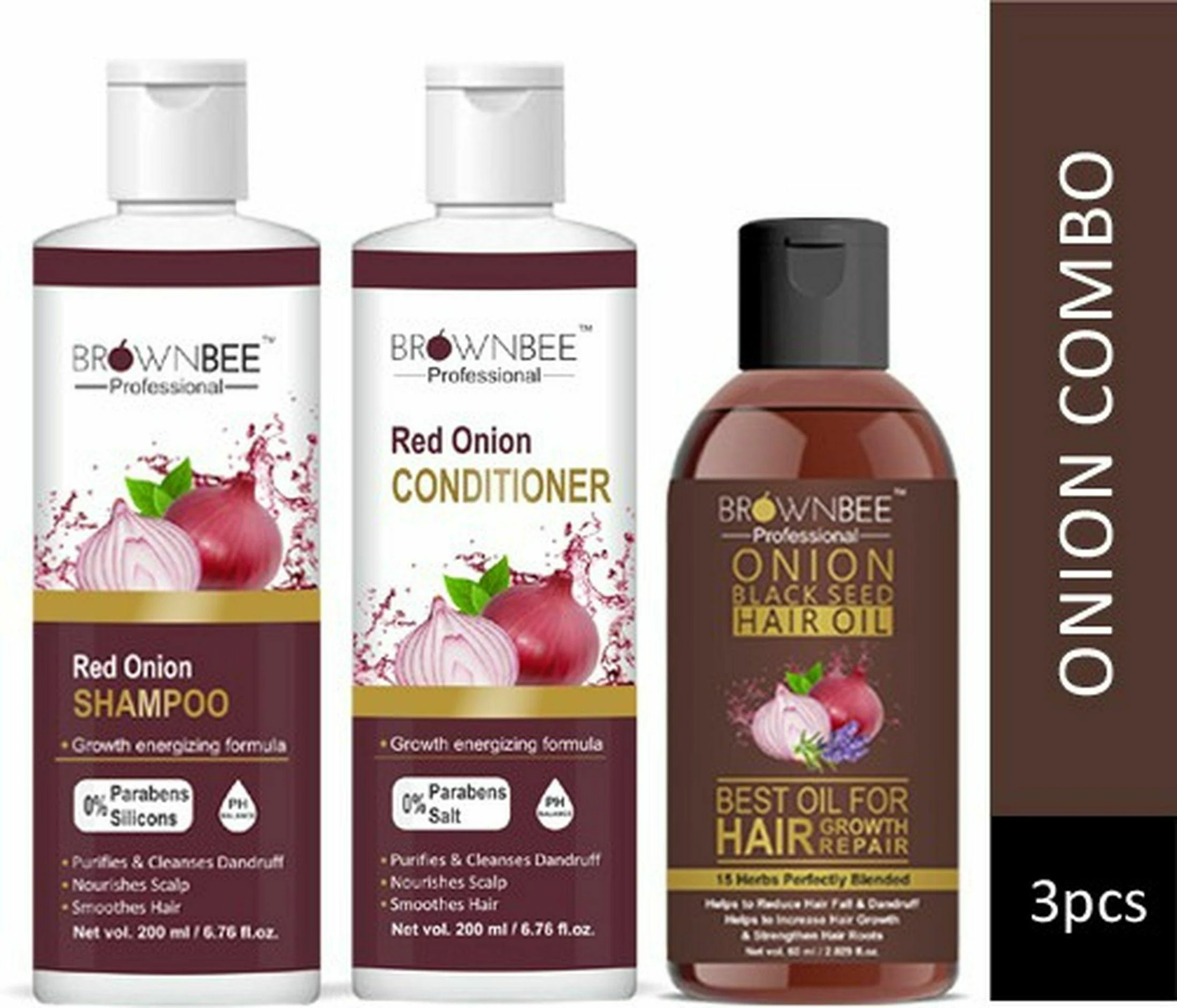 brownbee Organic Shampoo, Hair Conditioner and Hair Oil Hair Growth Men and  Women (Pack of 3) - JioMart