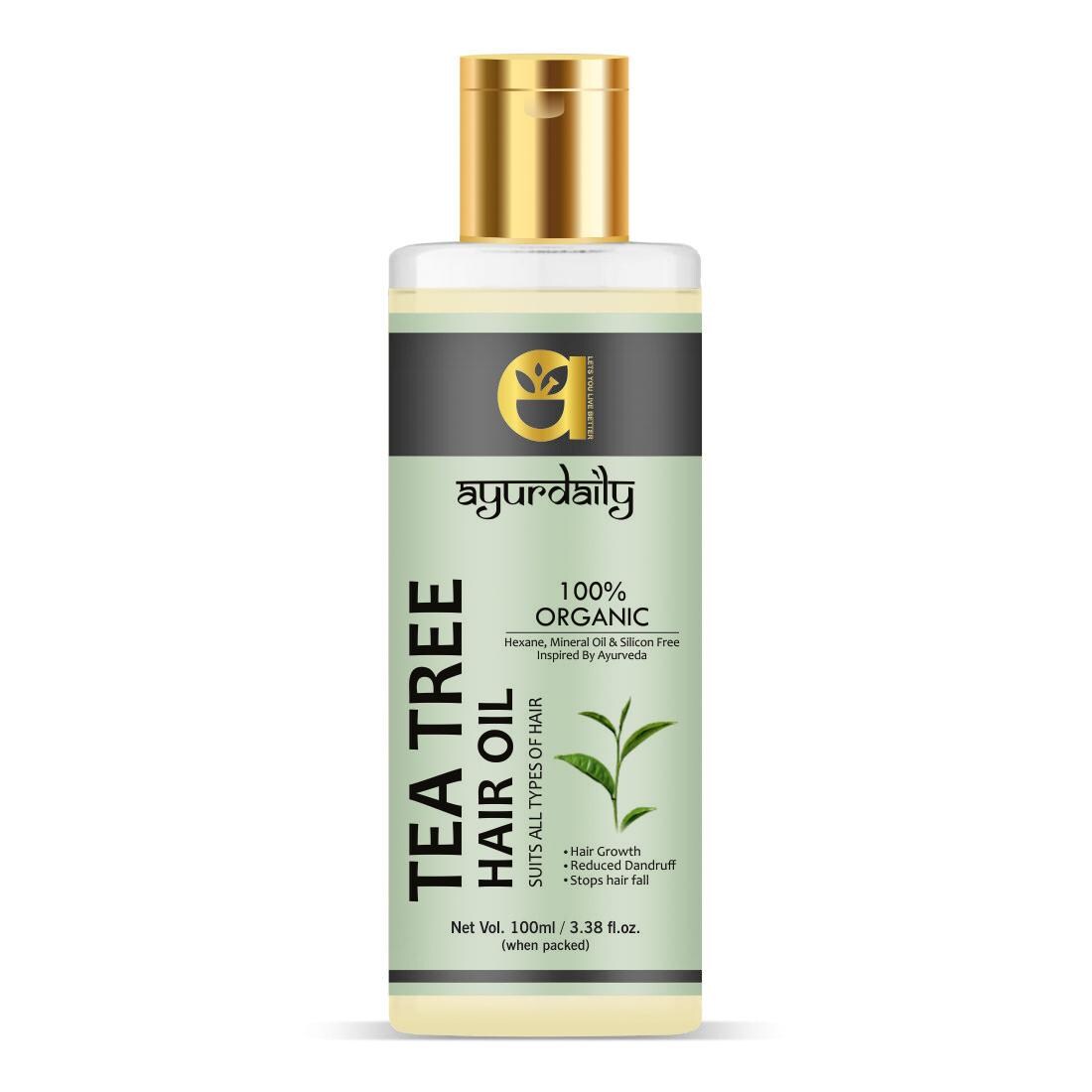 Ayurdaily Tea Tree Hair oil for hair grwoth, Reduced Dandruff & Stop Hair  Fall (100 ml) - JioMart