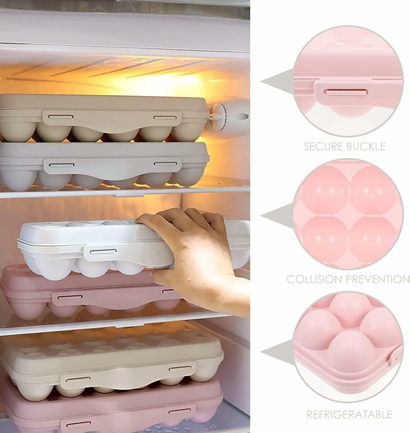 Buy KATHIYAWADI 18 Grids Egg Storage Box, Plastic Egg Holder Tray