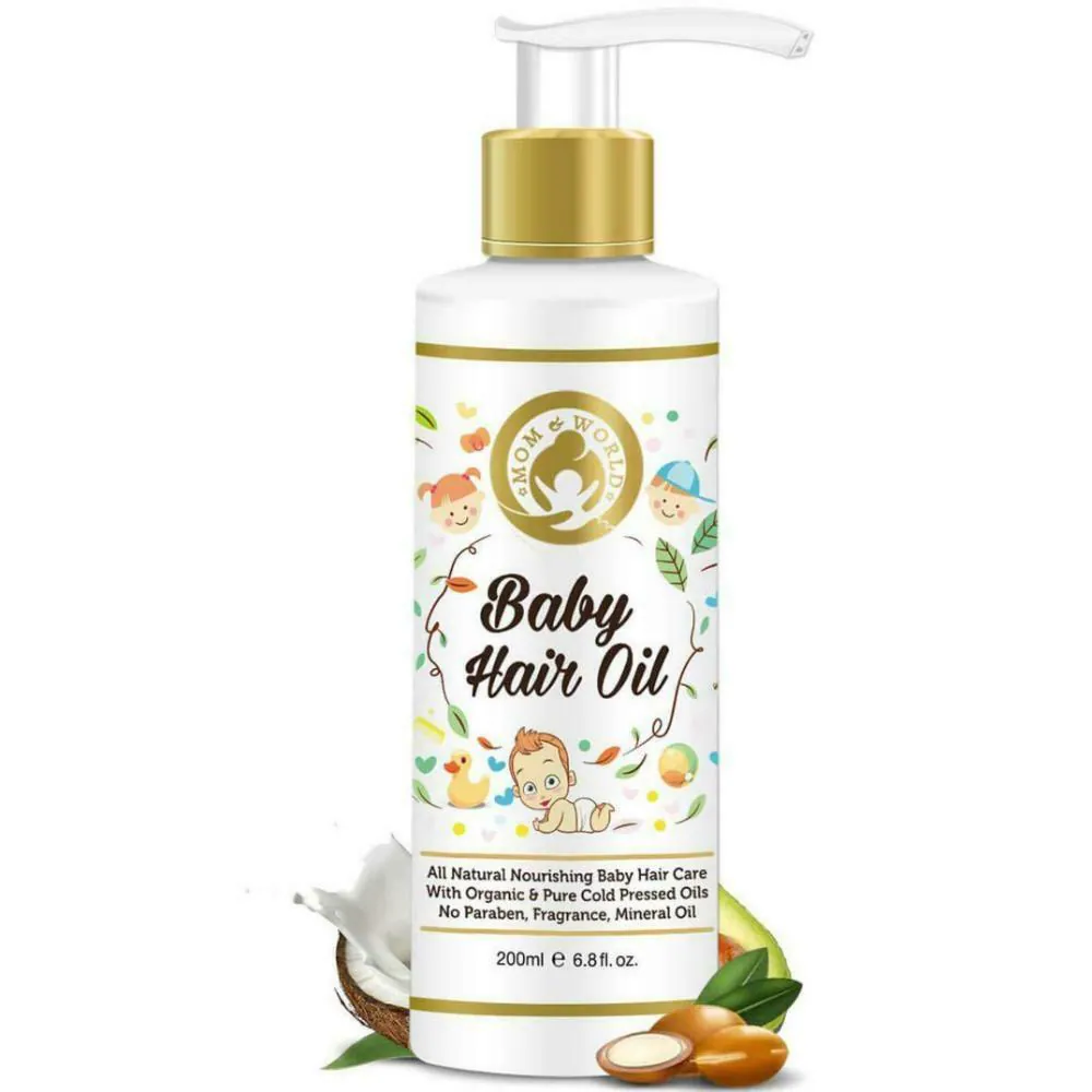 Mom & World Baby Hair Oil With Organic & Coldpressed Natural Oil For Kids  200 ml - JioMart