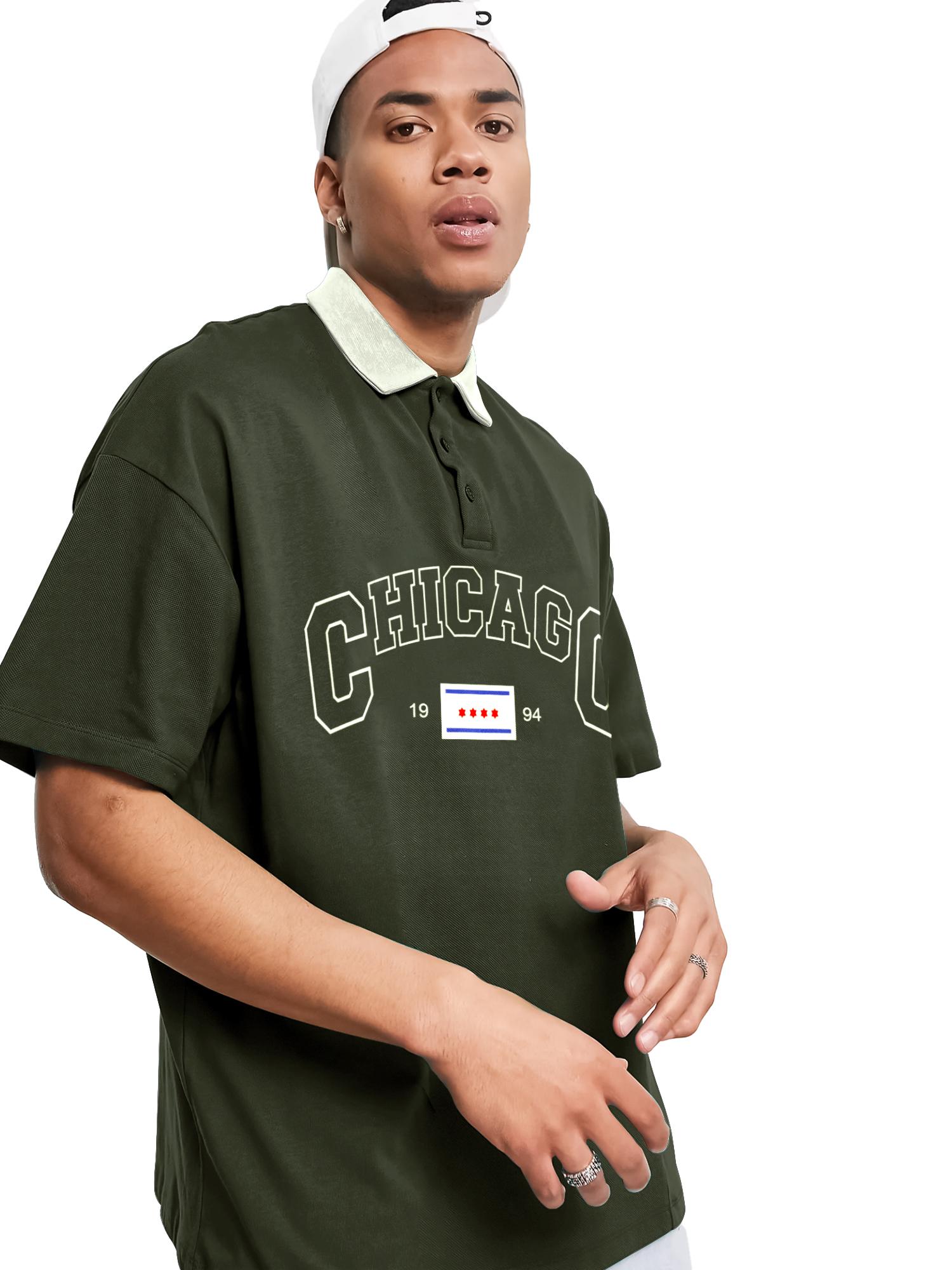 Buy Jump Cuts Mens Printed Polo Neck 3/4th Sleeve Olive