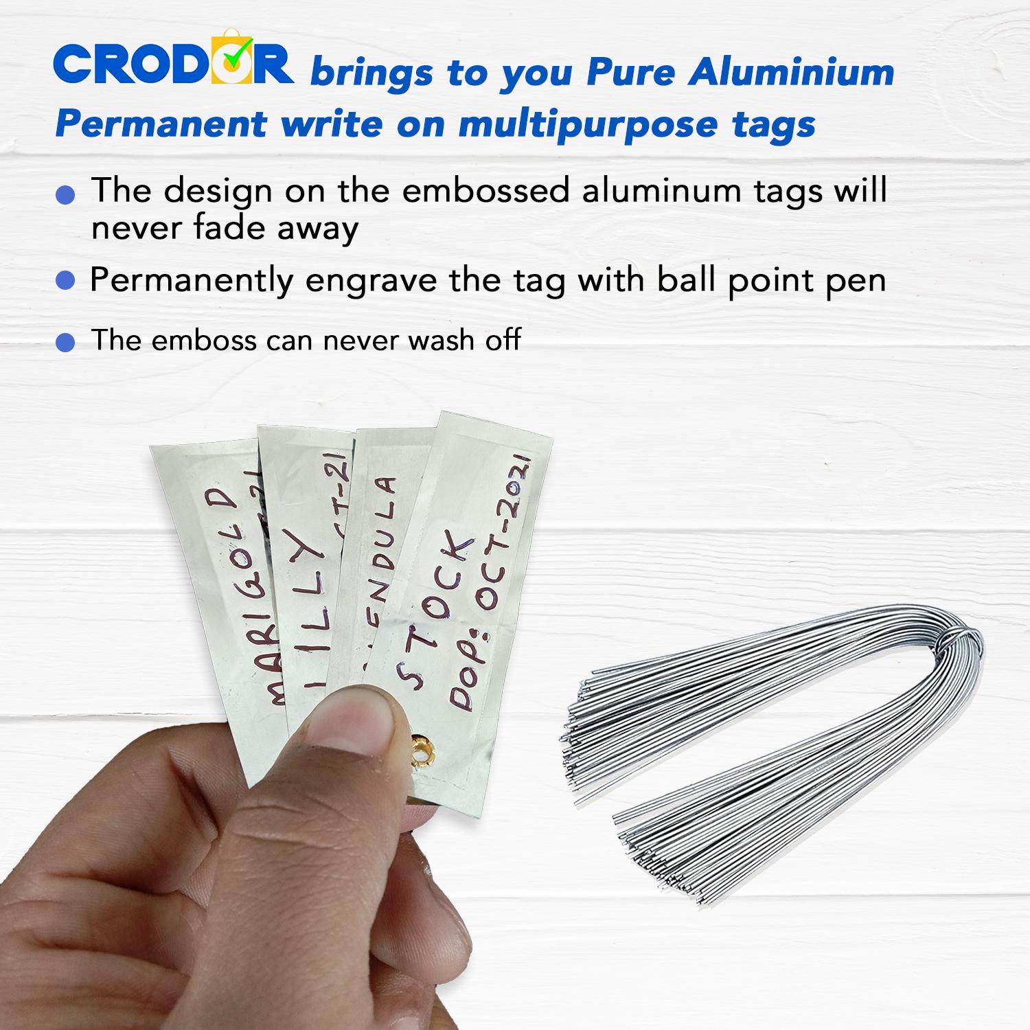 CRODOR Plant Label Aluminum Tag with 6 Inch Wire | Metal ...