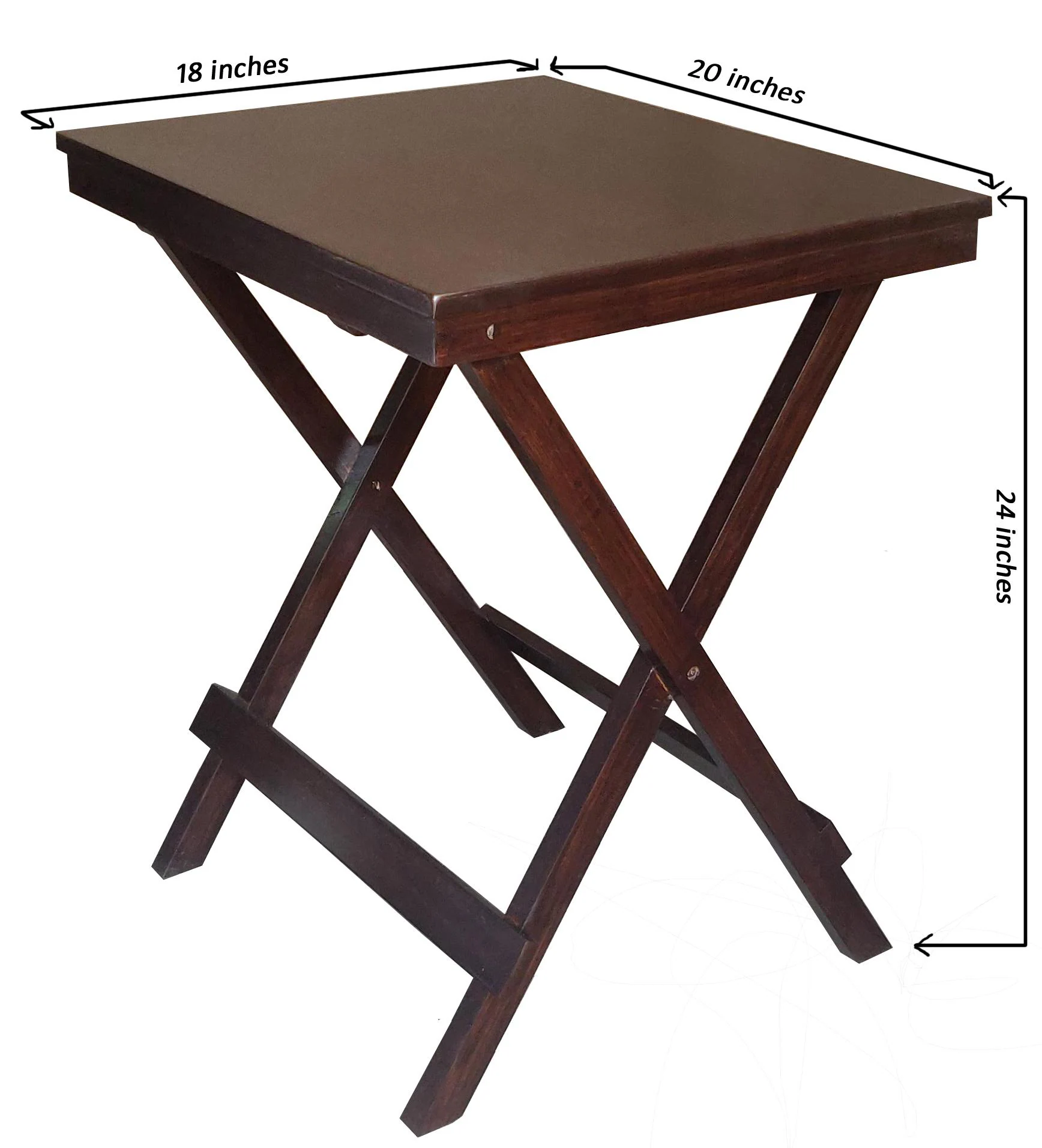 Buy FPlus Multipurpose Wooden Folding Table (18x20x24 Inches WxDxH