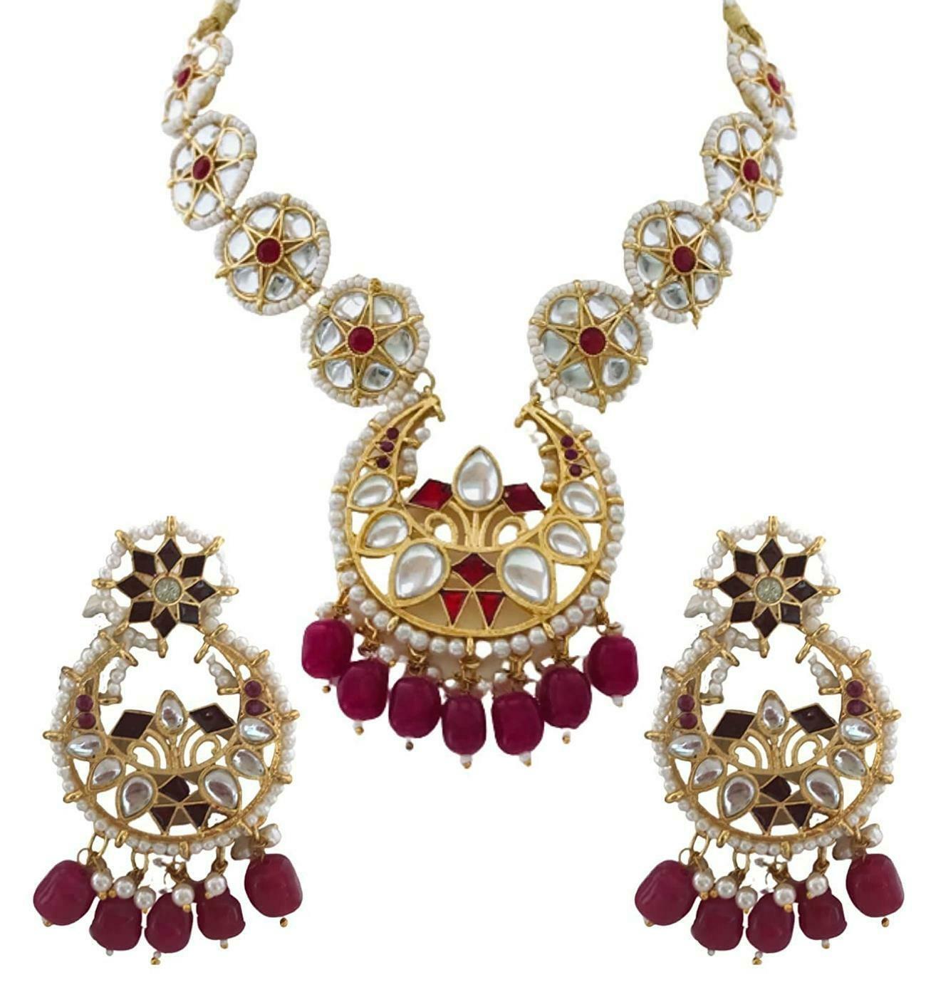 Buy quality Gold Antique Jadtar Necklace Set RHJ 5163 in Ahmedabad