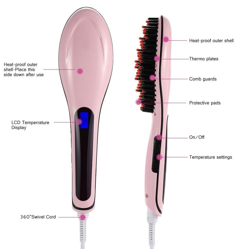 FRESTYQUE - Fast Hair Straightener For Women's Hair Straightening Brush  with LCD Screen - JioMart