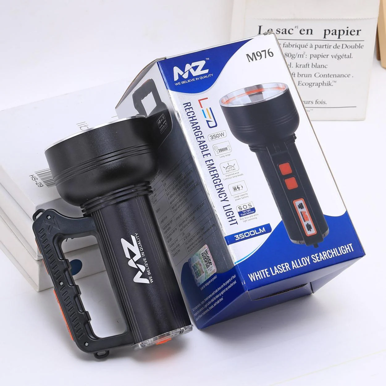 Buy MZ M976 (RECHARGEABLE EMERGENCY LIGHT) 350W White Laser LED