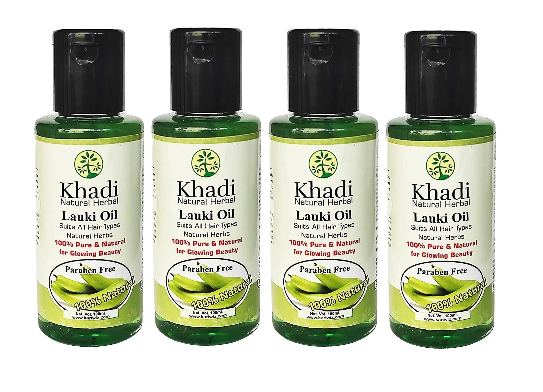 Khadi Natural Herbal Lauki Hair oil For Stress Relief & Anti Dandruff -  100ml Pack of 4 - JioMart