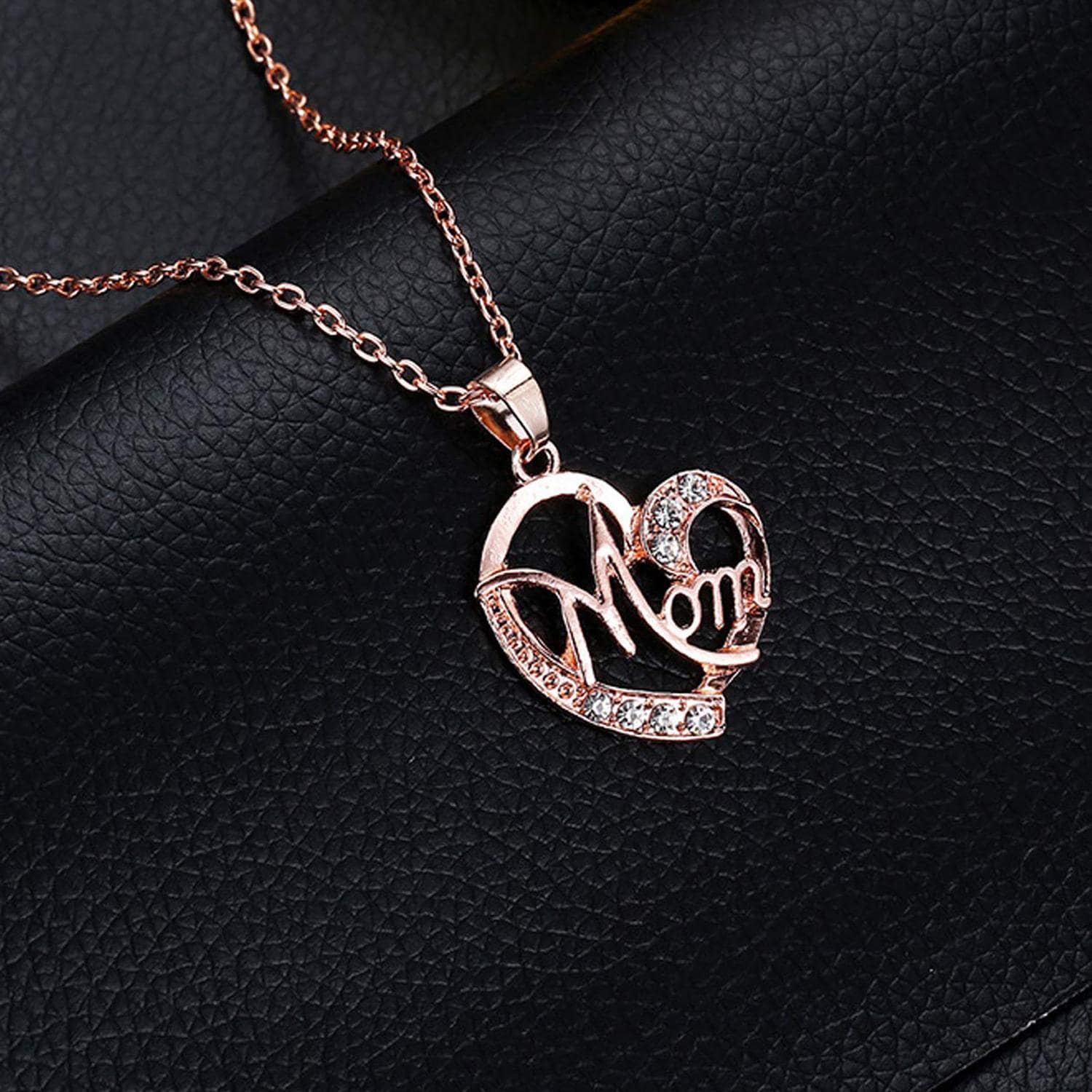 Rose Gold-plated Silver 18mm Mom Pendant