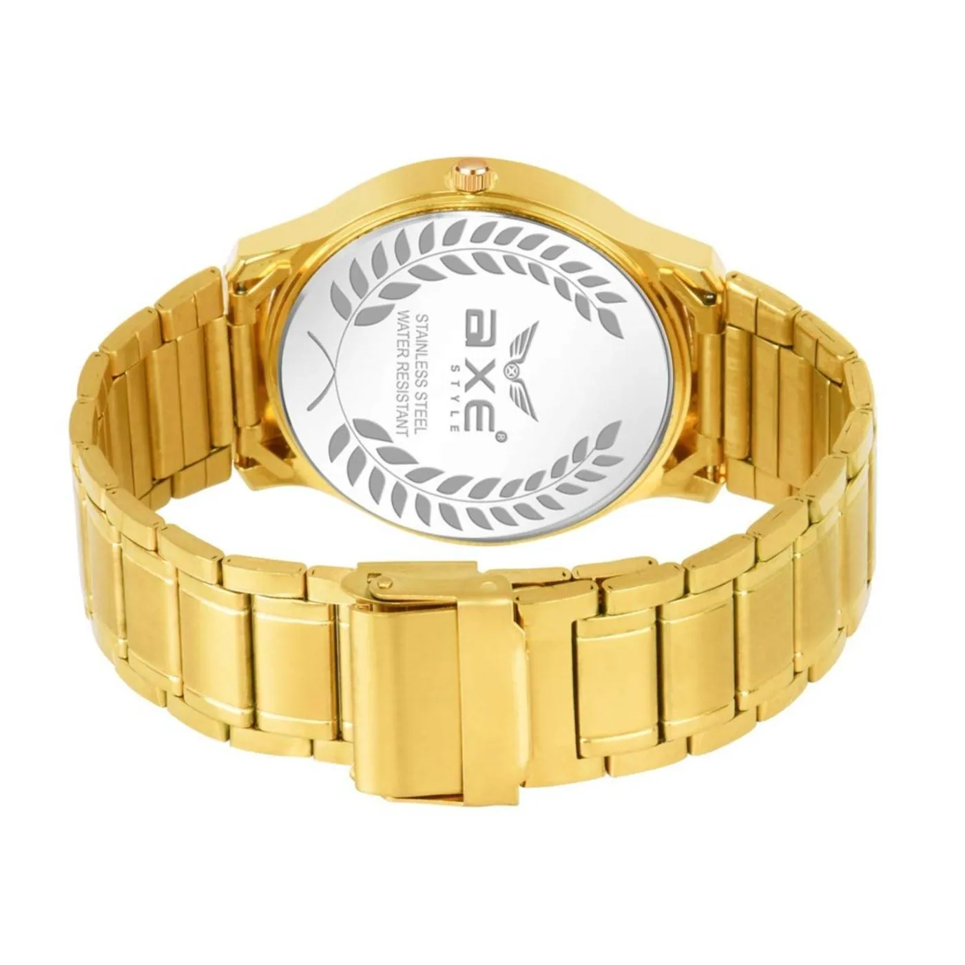 Buy Axe Style Analog Black Dial Gold Strap Watch for Men (X-1903