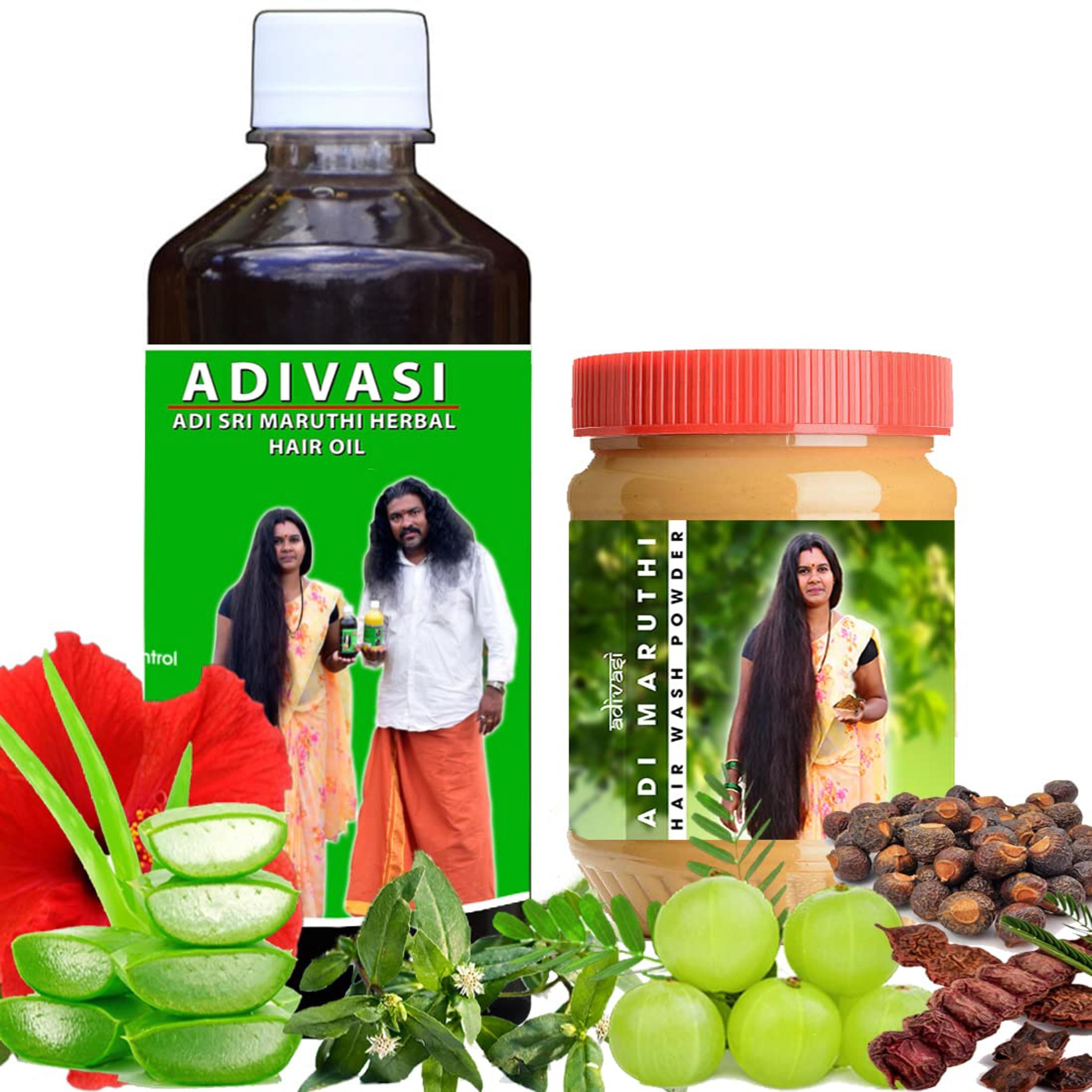 Adi Sri Maruthi Herbal Hair Oil 500Ml And Shampoo Powder 200Gm Pack Of 2 -  JioMart