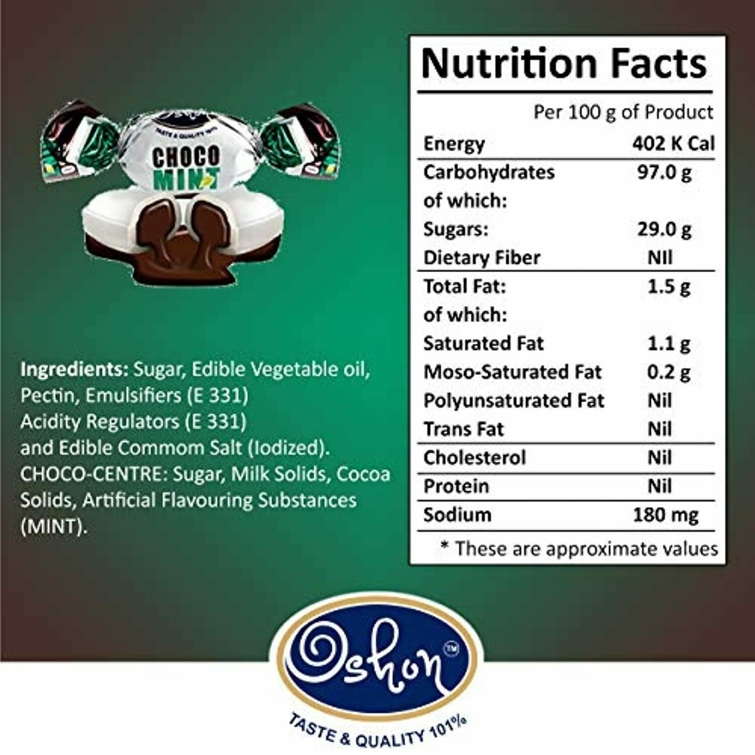 Buy Oshon Mouth Refreshing Candies Choco Mint Filled with