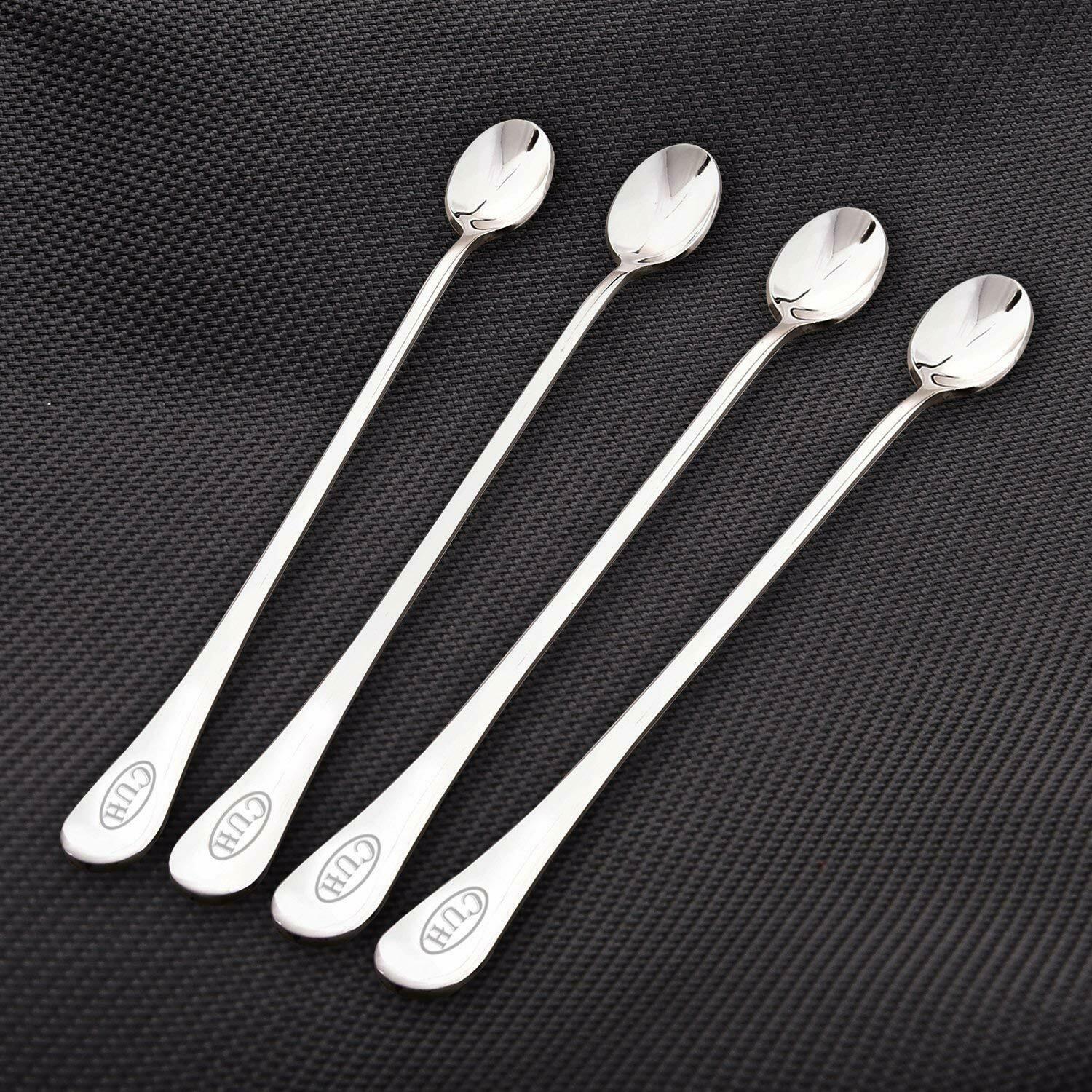 Buy VishList Silver Stainless Steel Long Handle Spoon Ice-Cream