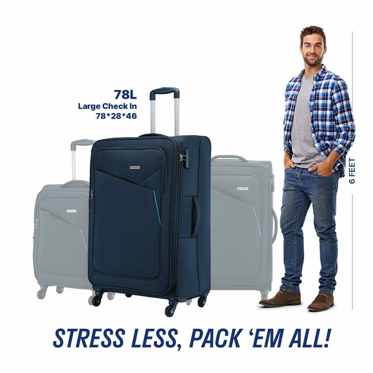 田舎大先生専用　ET-racing DUAL.5 Blue Buy Citizen Meridian Transit Trolley Bag for Travel 78 cms Large