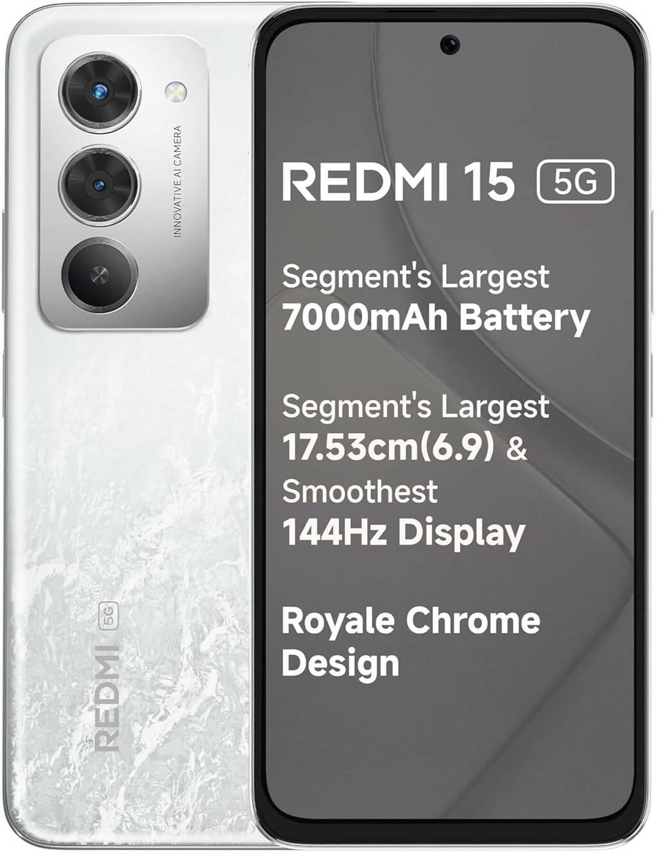 Buy REDMI 15 5G, 8GB Ram, 256GB Storage, Frosted White, Smartphone