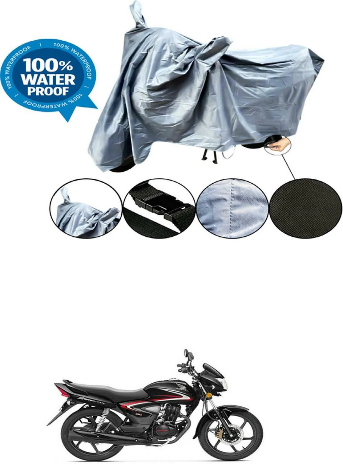 【pucci】新品CB遮熱レース SHINE TWO w314 h225 Buy RONISH Waterproof Two Wheeler Cover for Honda (CB Shine, Grey