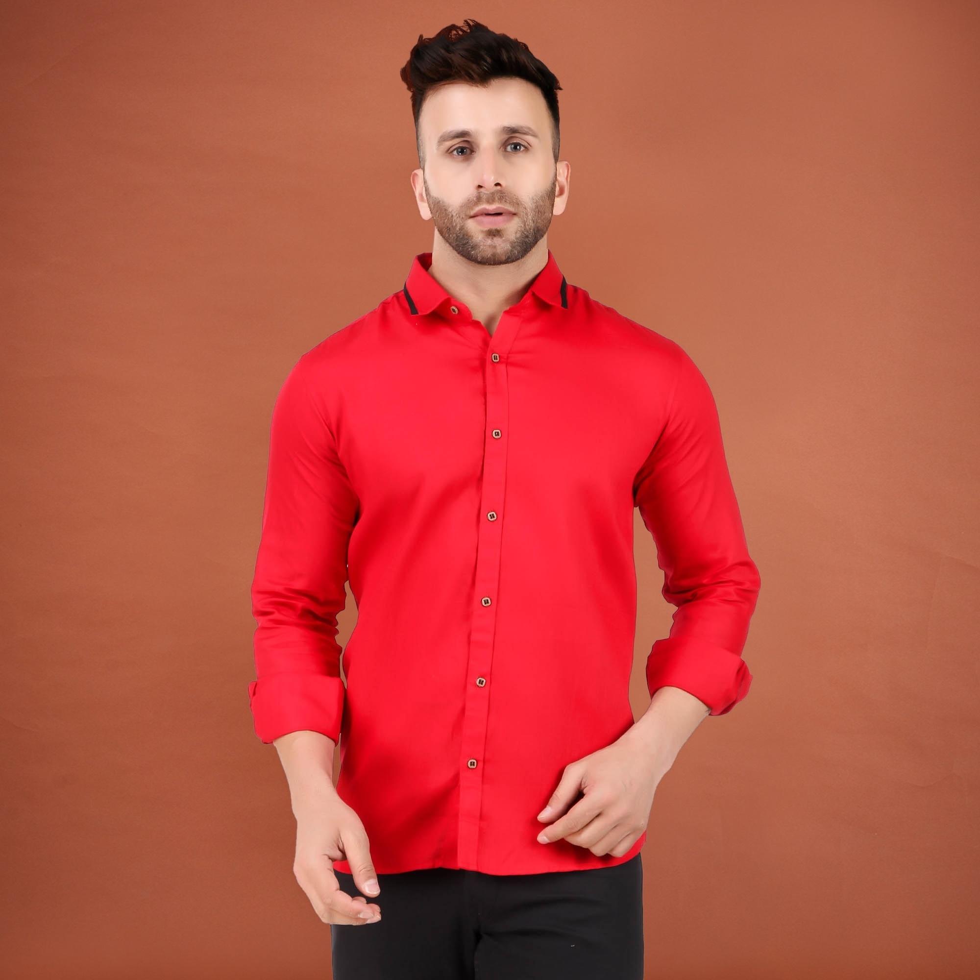 bright crimson color shirt