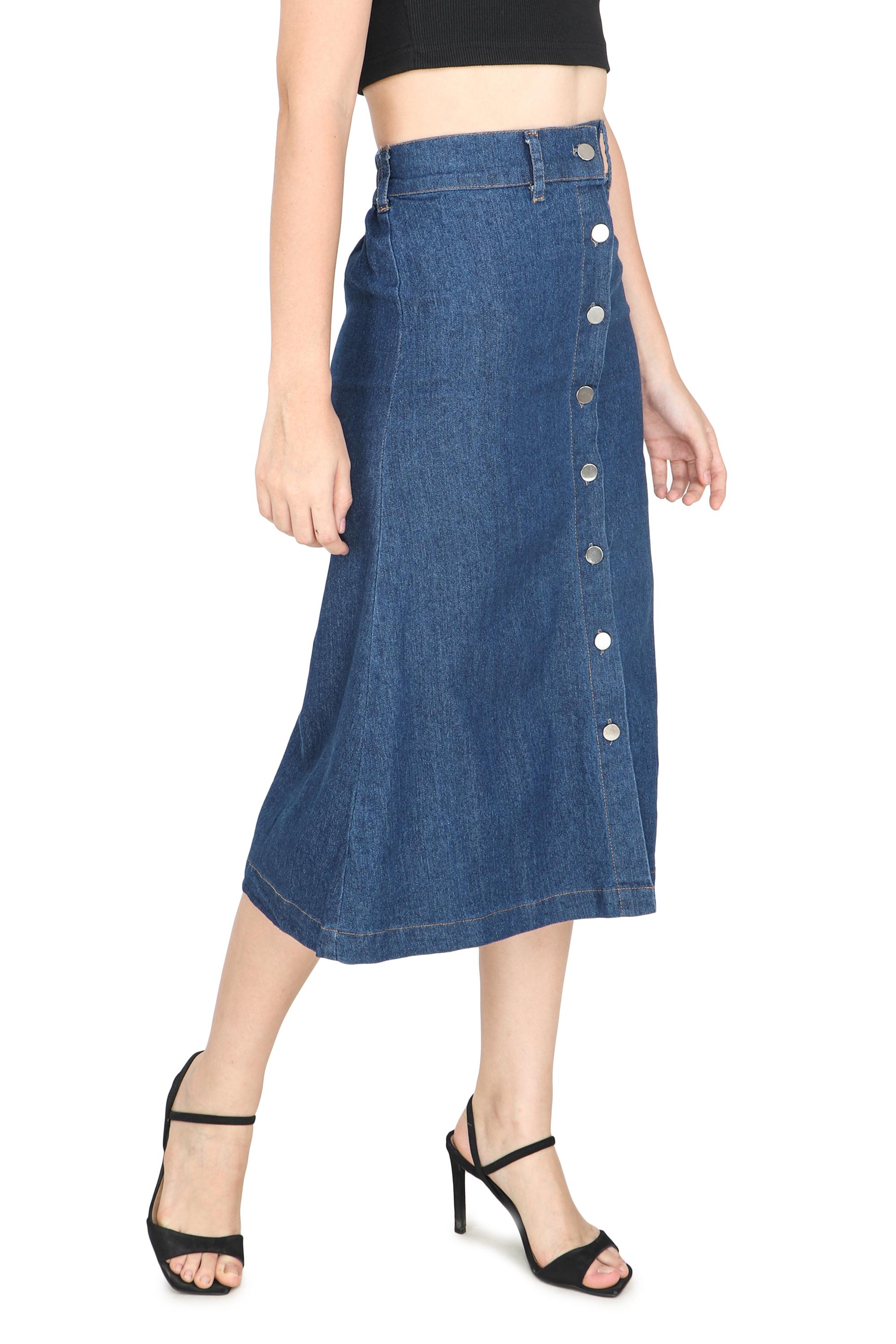Buy GENEALO Denim skirt for women|| Casual denim skirt for