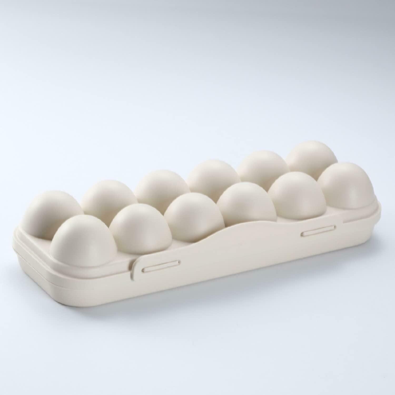 Buy Prayas 12 Grid Cream Plastic Rectangular Shape Egg Box with