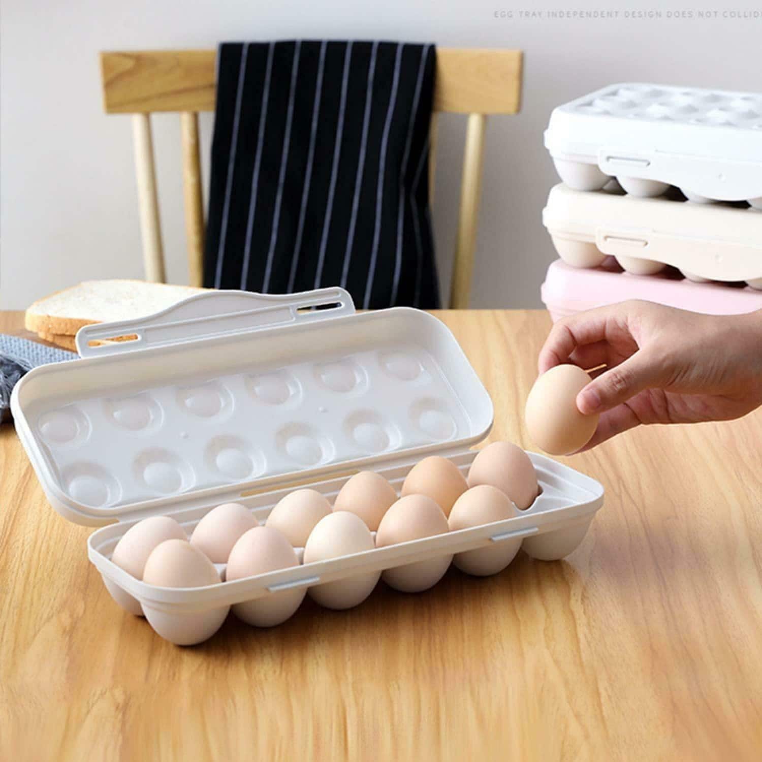 Buy Prayas 12 Grid Cream Plastic Rectangular Shape Egg Box with