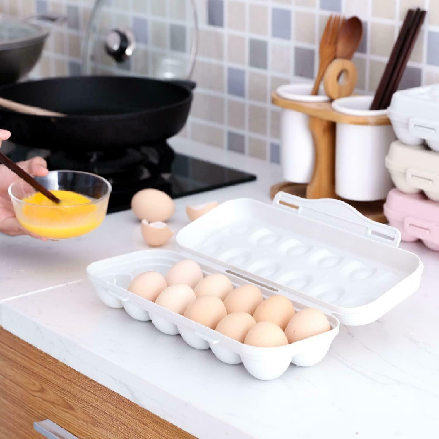 Buy Prayas 12 Grid Cream Plastic Rectangular Shape Egg Box with