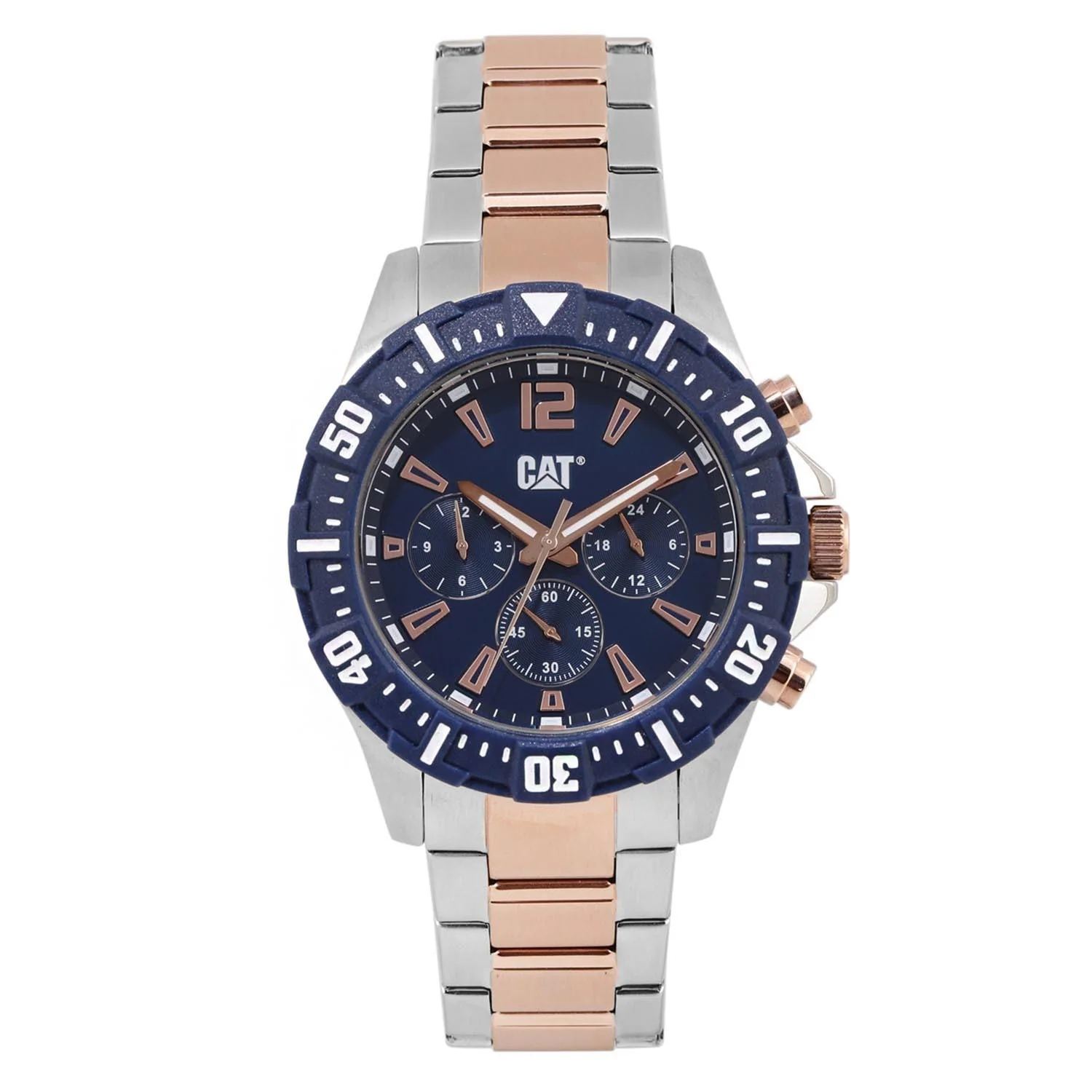 Buy CAT Steer Multi Dual Time Blue Round Dial Men's Watch - PX