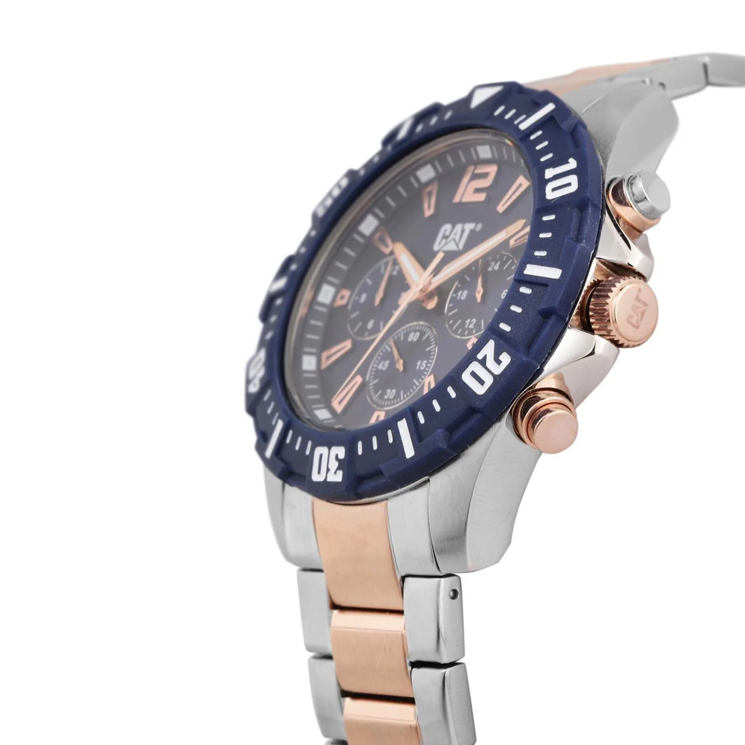 Buy CAT Steer Multi Dual Time Blue Round Dial Men's Watch - PX