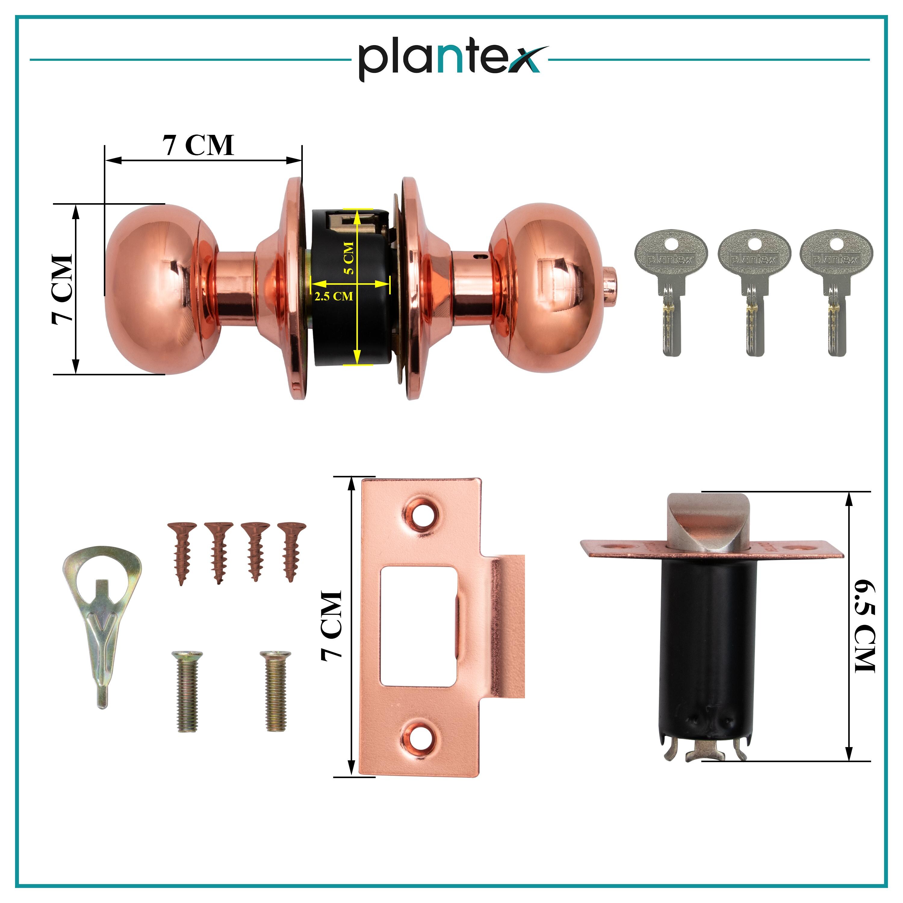 Buy Plantex Door Lock - Cylindrical Door Lock with 3 Keys/Tubular