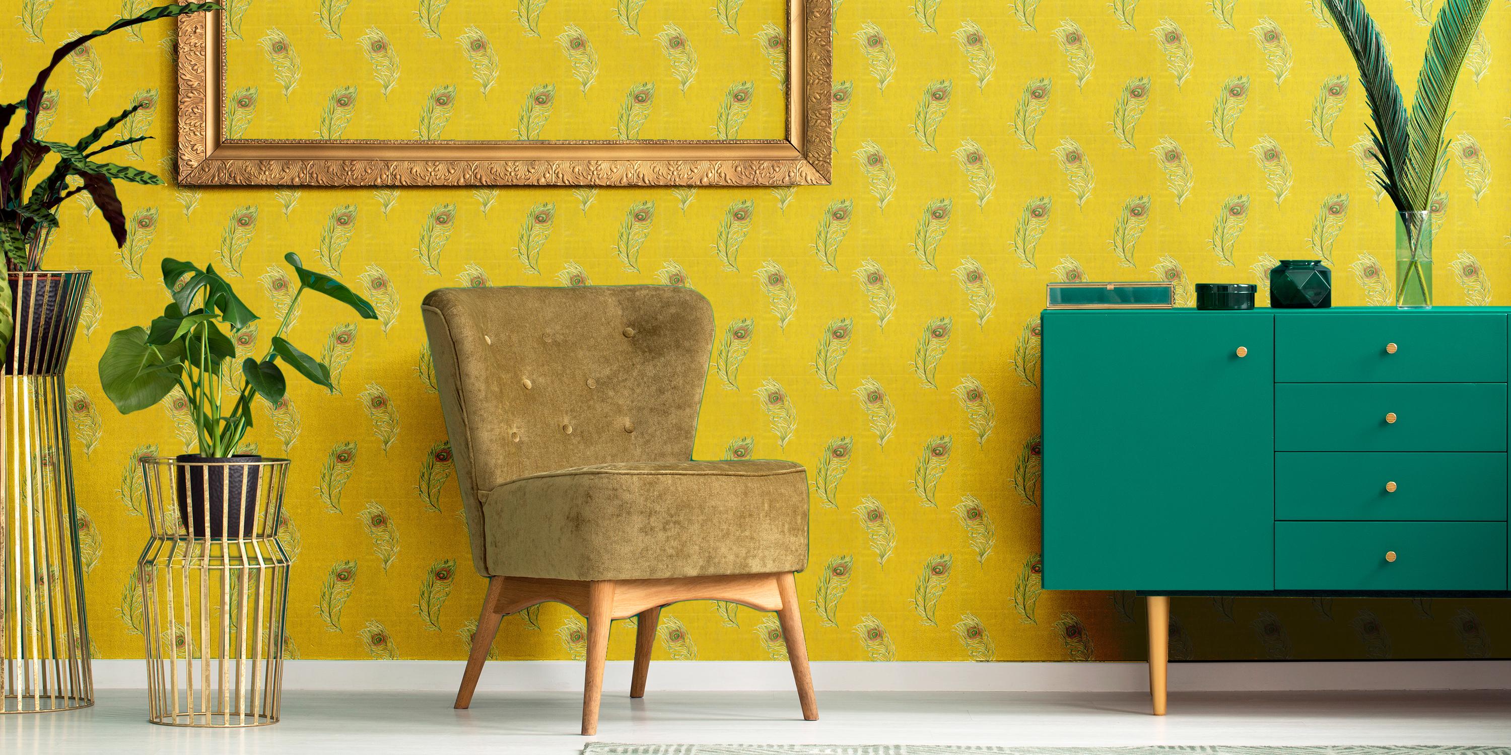 Buy Asian Paints ezyCR8 Vivid Orange-Yellow Feather Design Non