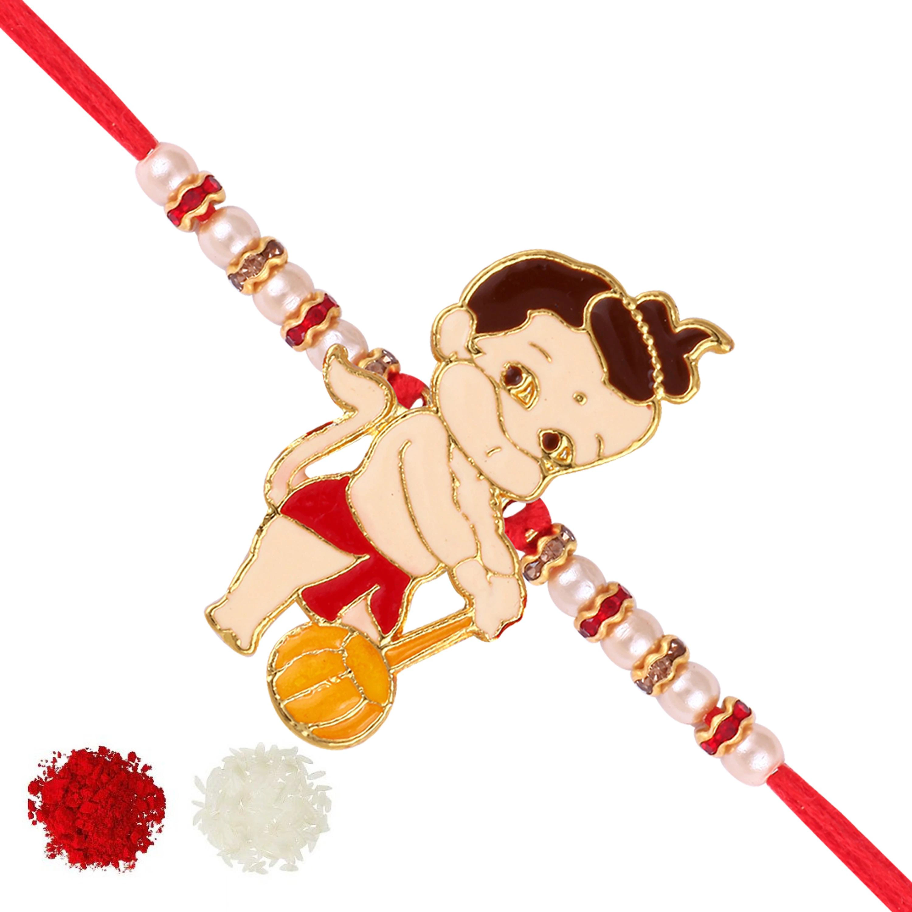 Bal Hanuman Cartoon rakhi for sweet kids with beads, pearls [VFJ1150RKG ] -  JioMart