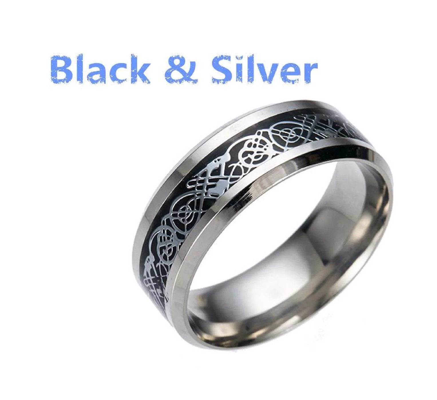 Buy AJS Silver Dragon Ring For Men & Women Wedding Band Stainless