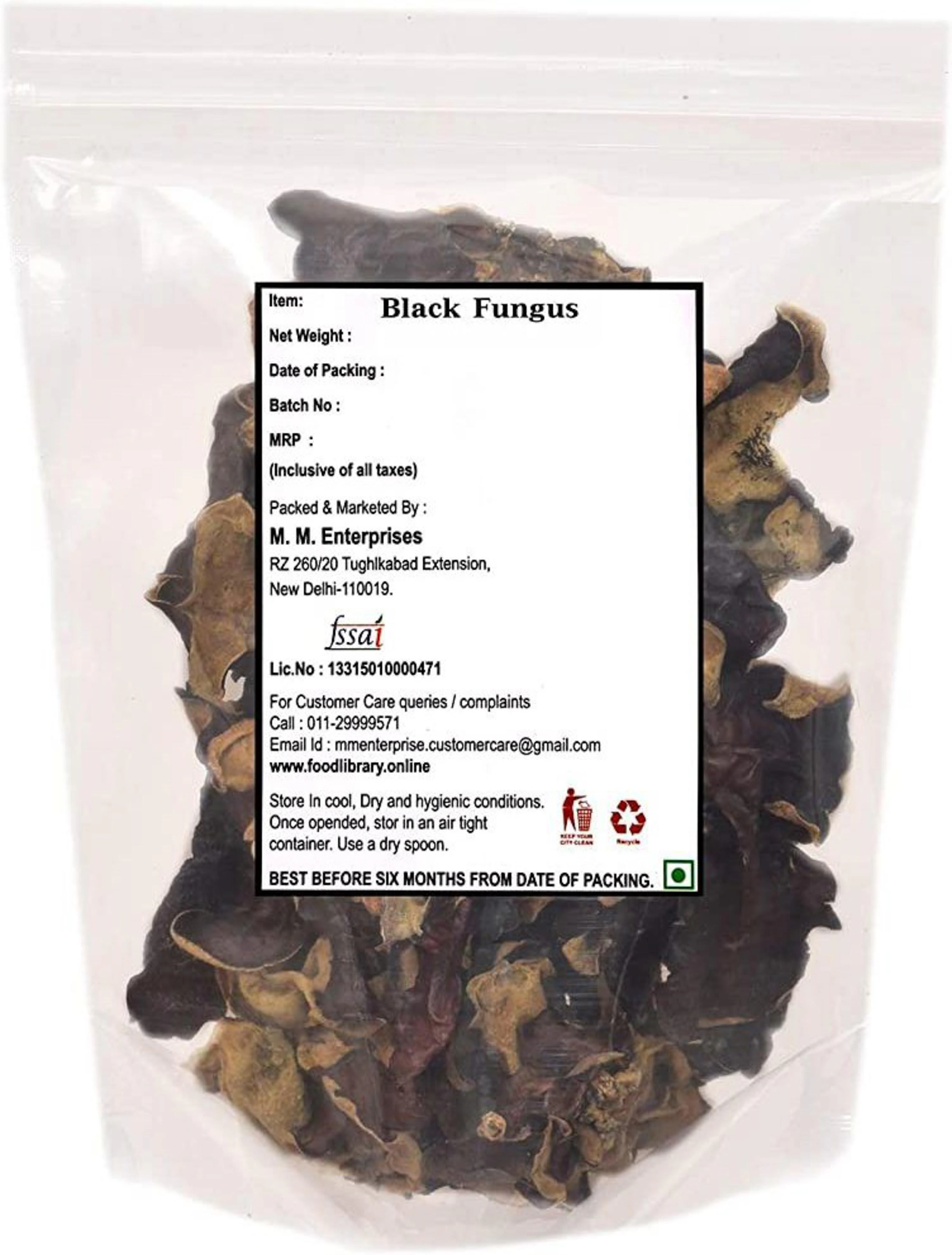 Buy Food Library Black Chinese Fungus Mushrooms, 200 G (Pack Of 1